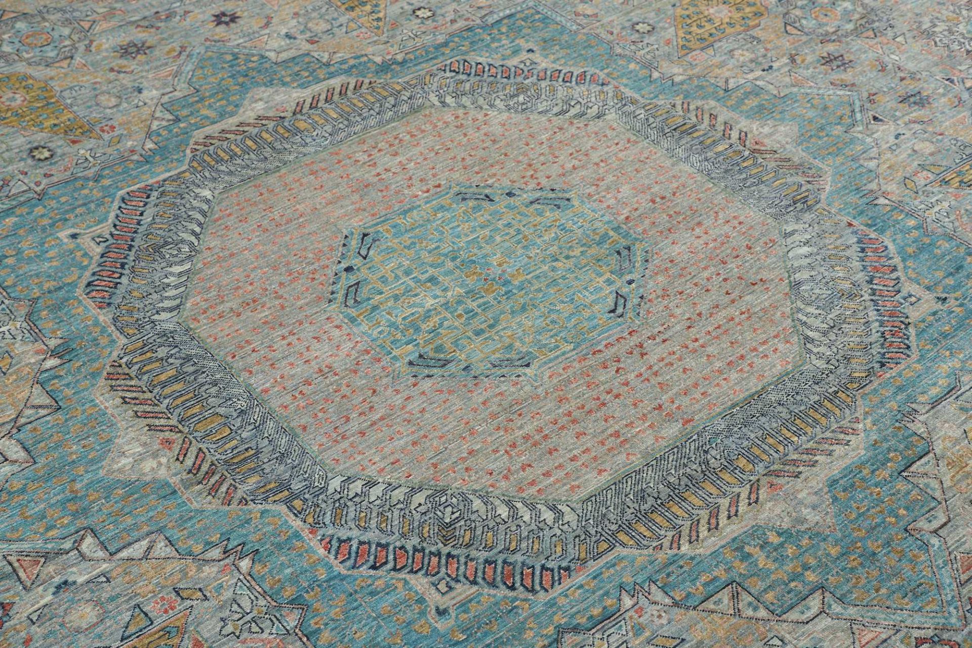 Handgeknüpfter Mamluk Orientteppich, 392 × 489 cm, Wolle