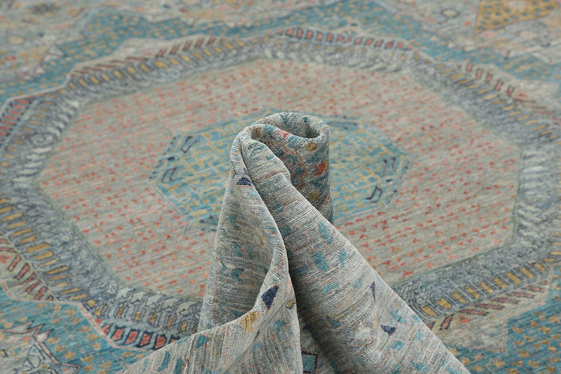 Handgeknüpfter Mamluk Orientteppich, 392 × 489 cm, Wolle