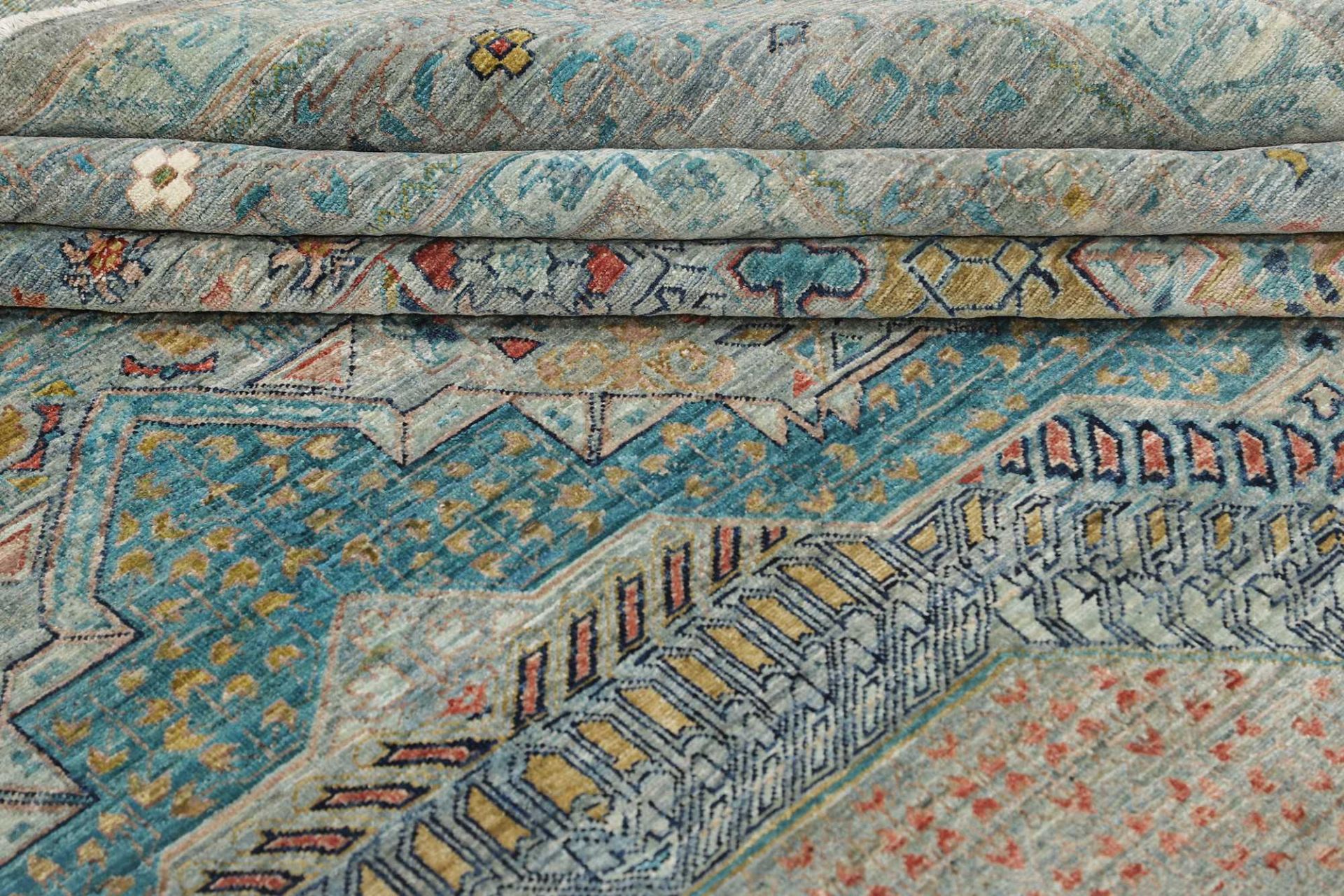 Handgeknüpfter Mamluk Orientteppich, 392 × 489 cm, Wolle