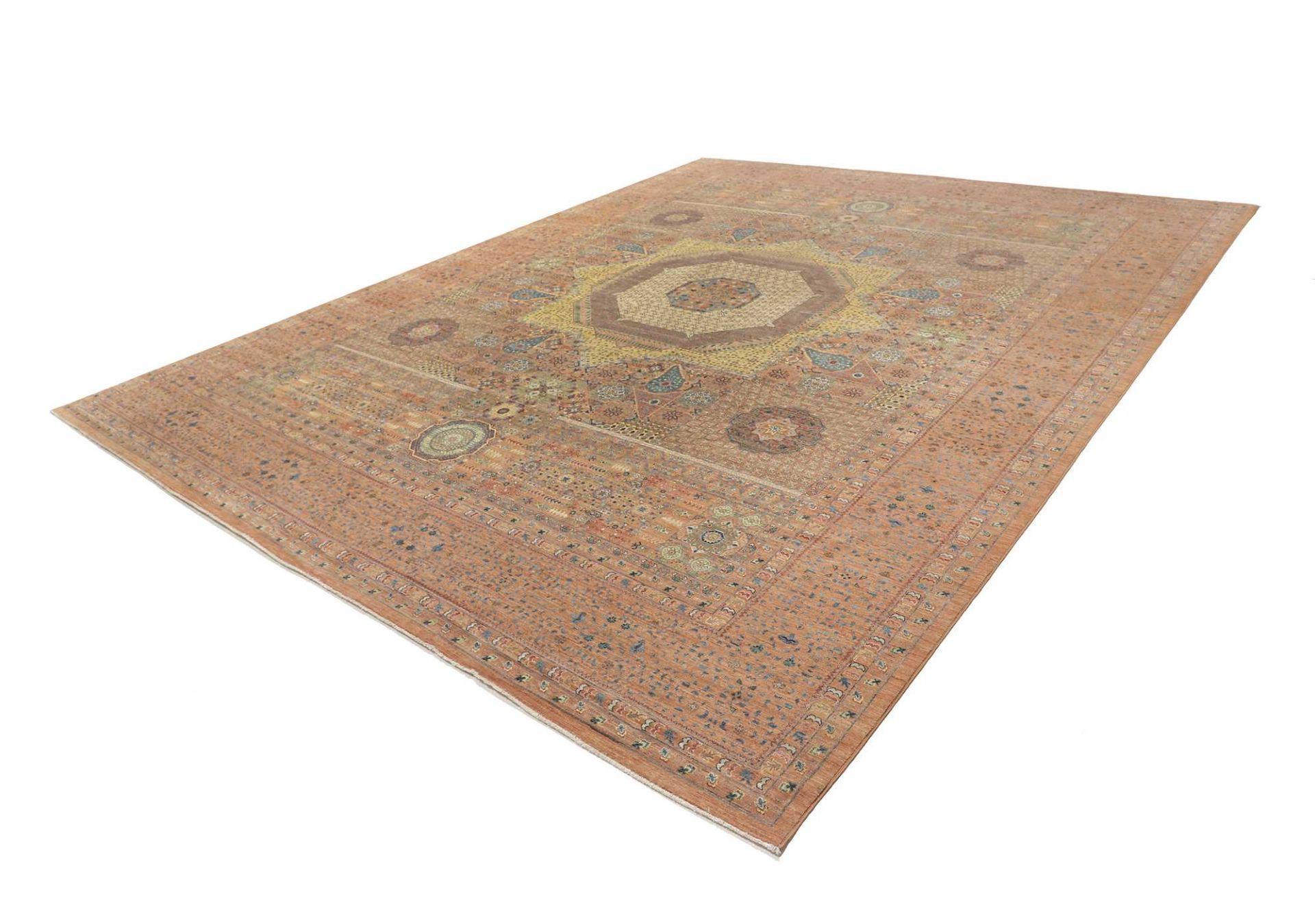 Mamluk Orientteppich 373 × 462 cm aus Wolle, handgeknüpft
