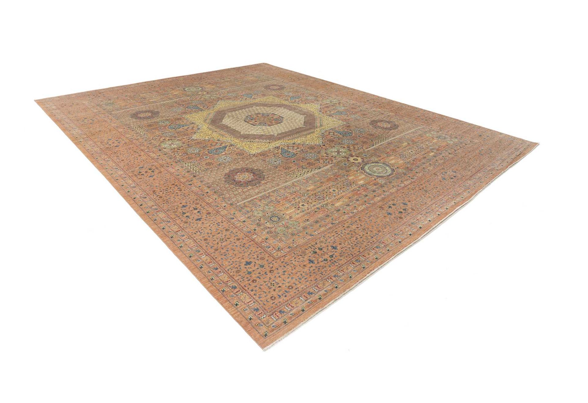 Mamluk Orientteppich 373 × 462 cm aus Wolle, handgeknüpft
