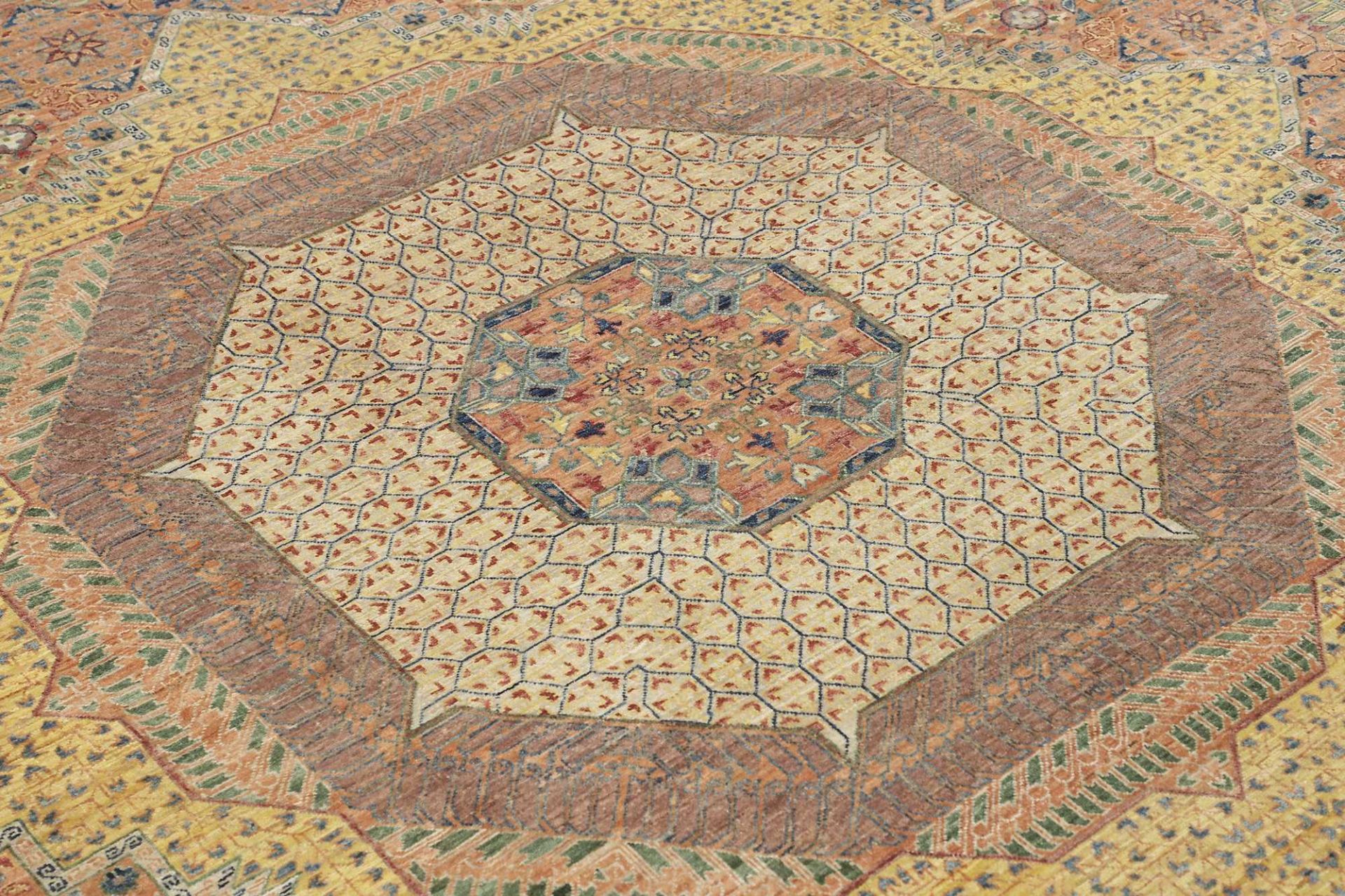 Mamluk Orientteppich 373 × 462 cm aus Wolle, handgeknüpft