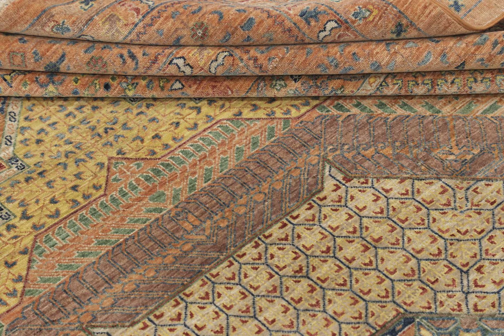 Mamluk Orientteppich 373 × 462 cm aus Wolle, handgeknüpft