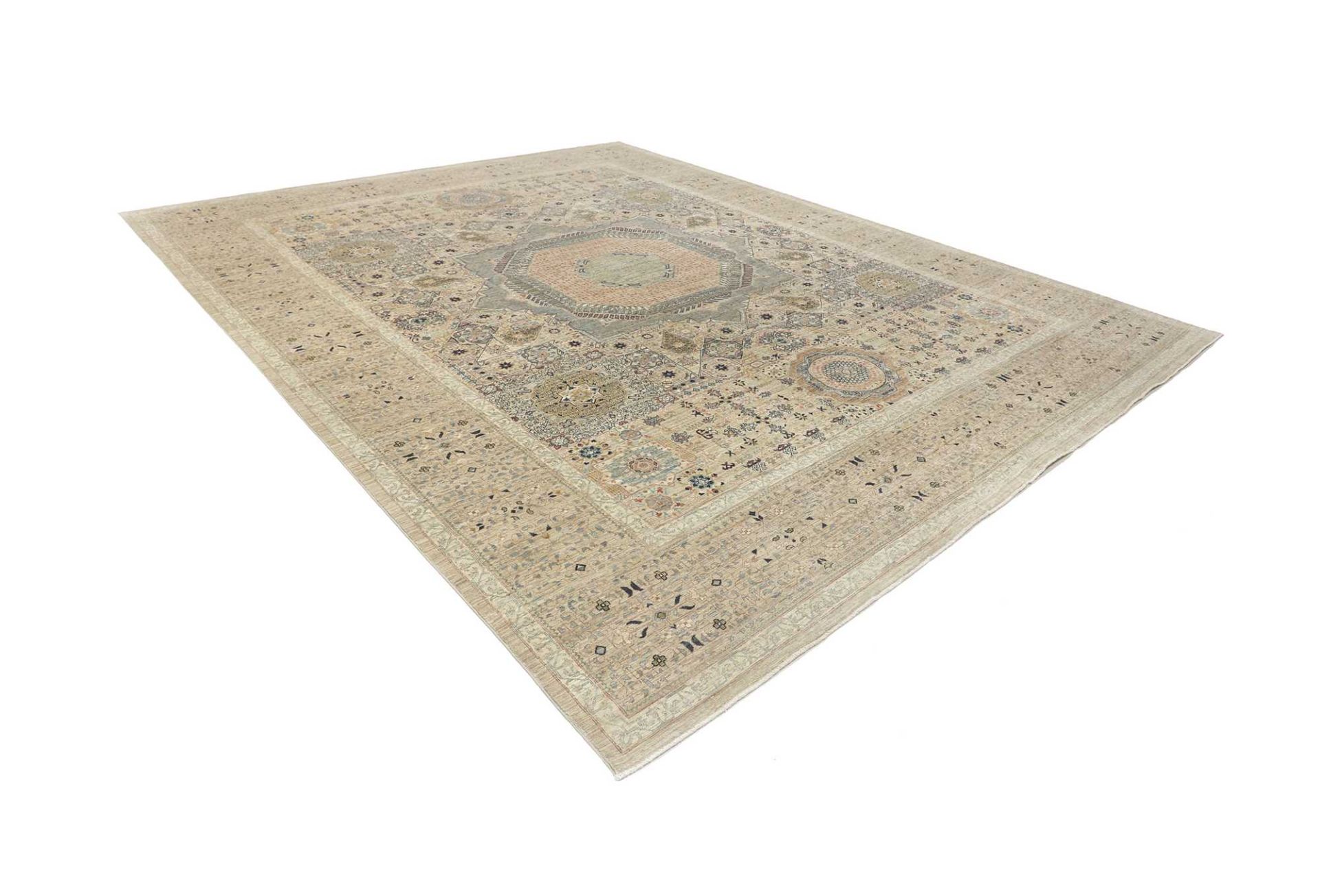 Handgeknüpfter Mamluk Orientteppich, 366 × 453 cm, Wolle