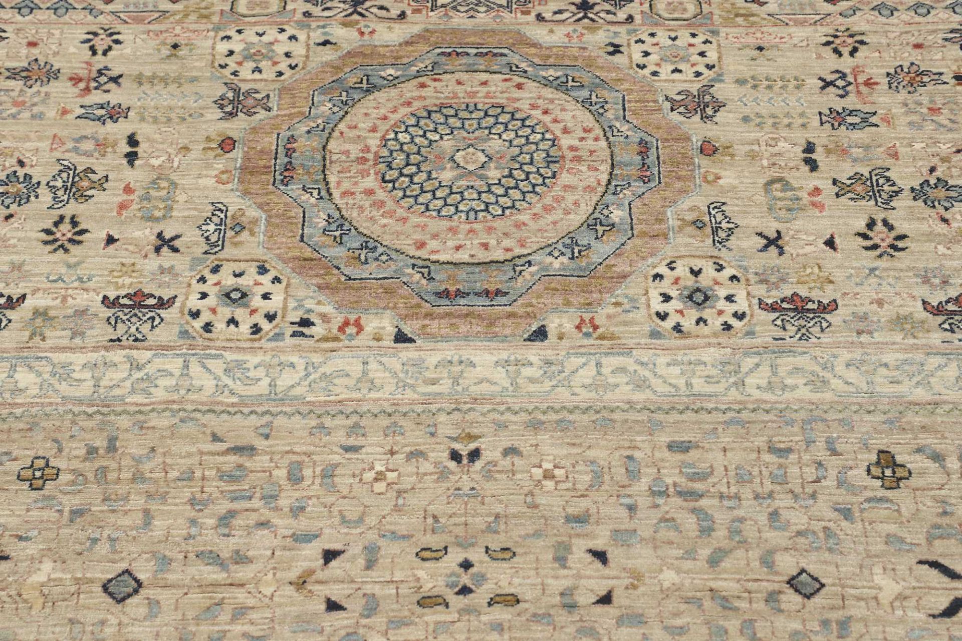 Handgeknüpfter Mamluk Orientteppich, 366 × 453 cm, Wolle