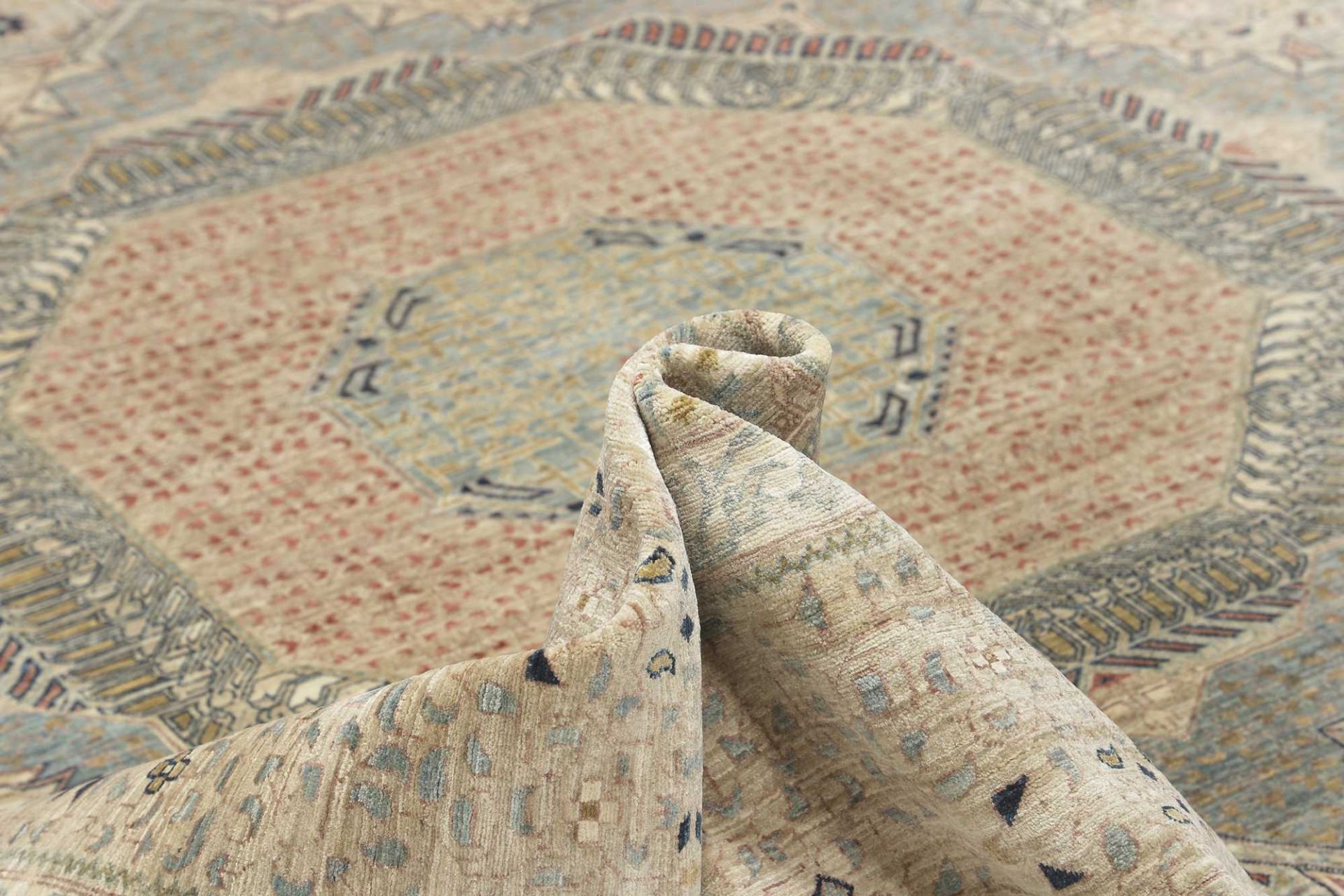 Handgeknüpfter Mamluk Orientteppich, 366 × 453 cm, Wolle
