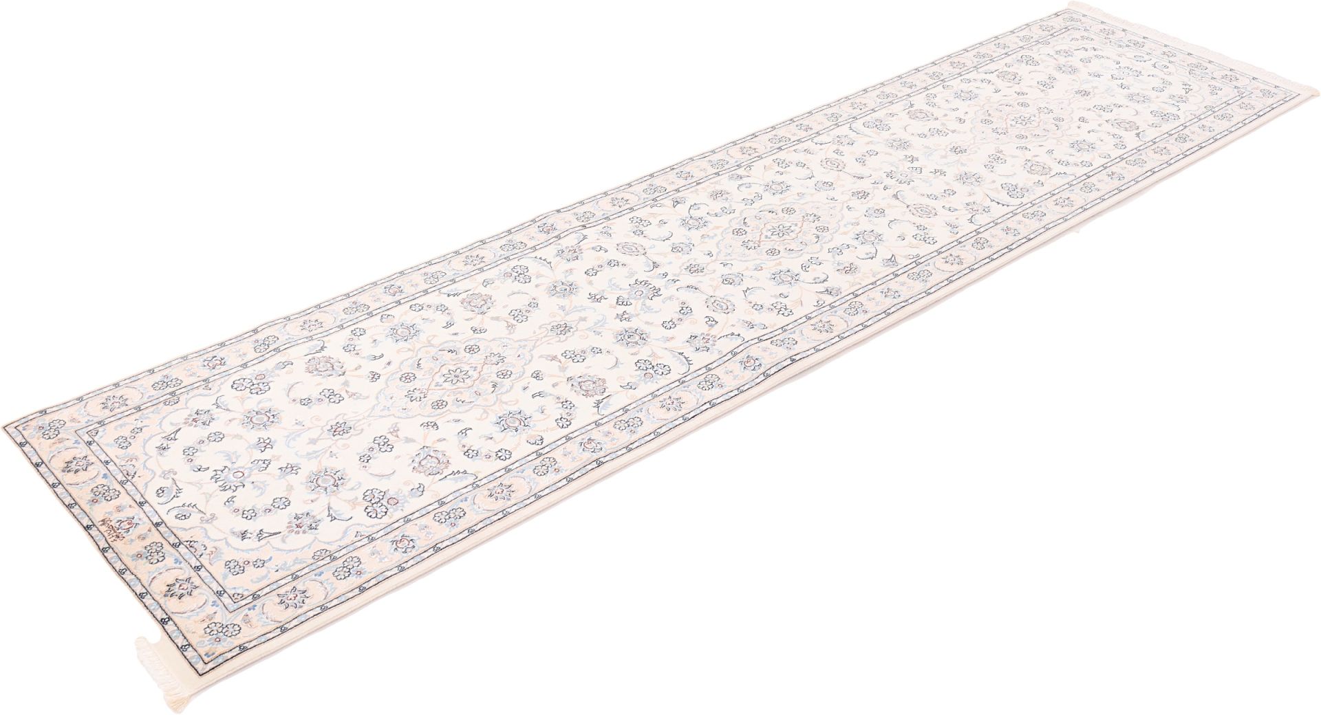 perserteppich-nain-87-x-350-cm-schurwolle-und-seide-handgeknupft-3 Nain Perserteppich 87 × 350 cm aus Wolle & Seide, handgeknüpft