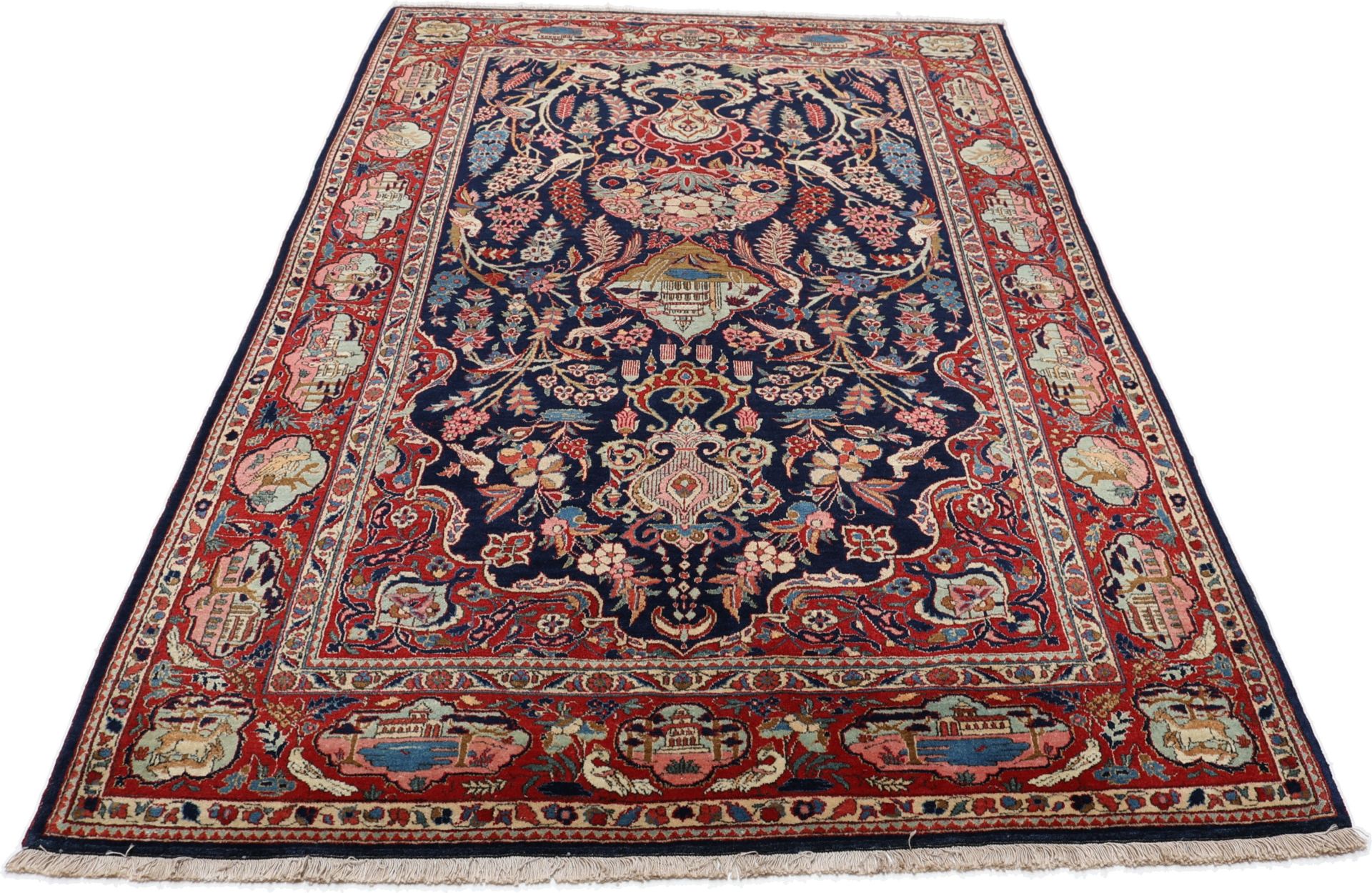 Antiker Kashan Perserteppich, 130 × 205 cm, Wolle