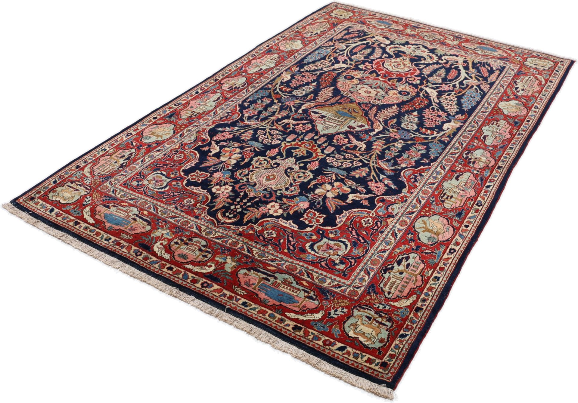 Antiker Kashan Perserteppich, 130 × 205 cm, Wolle