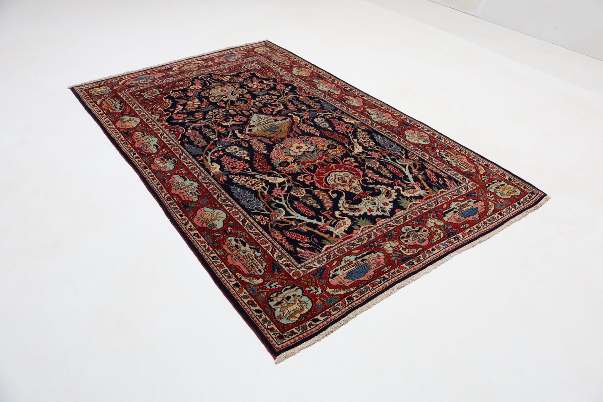 Antiker Kashan Perserteppich, 130 × 205 cm, Wolle