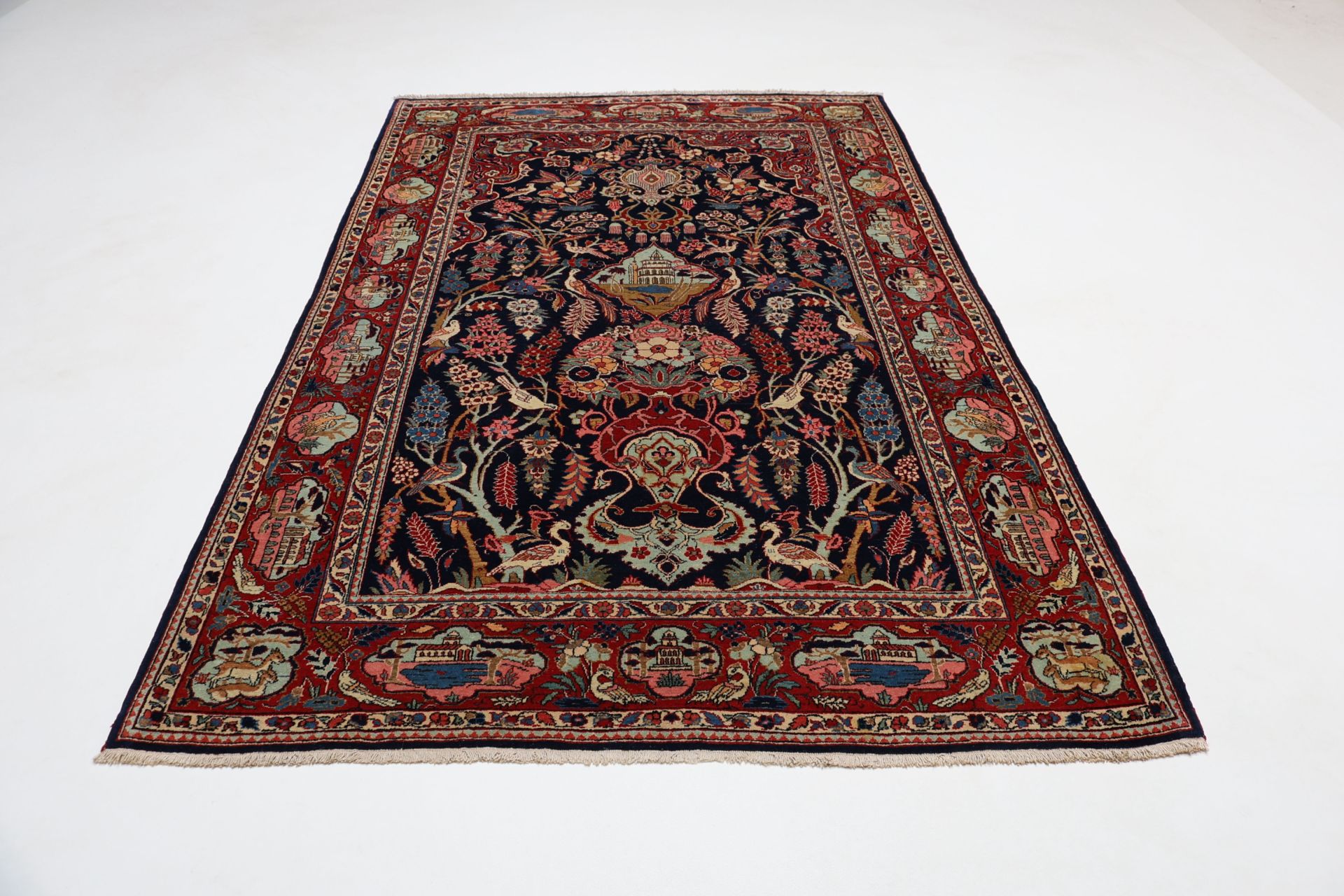 Antiker Kashan Perserteppich, 130 × 205 cm, Wolle