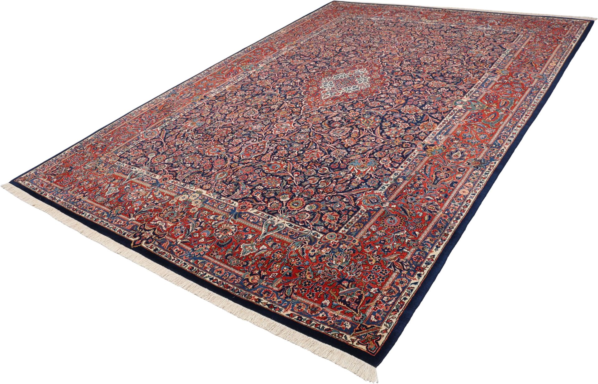 Kashan Perserteppich antik, 269 × 389 cm, Wolle