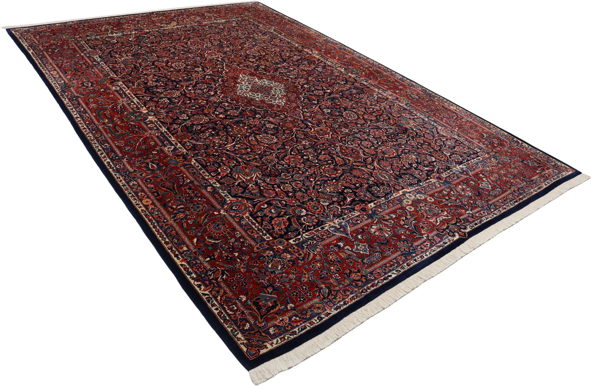 Kashan Perserteppich antik, 269 × 389 cm, Wolle