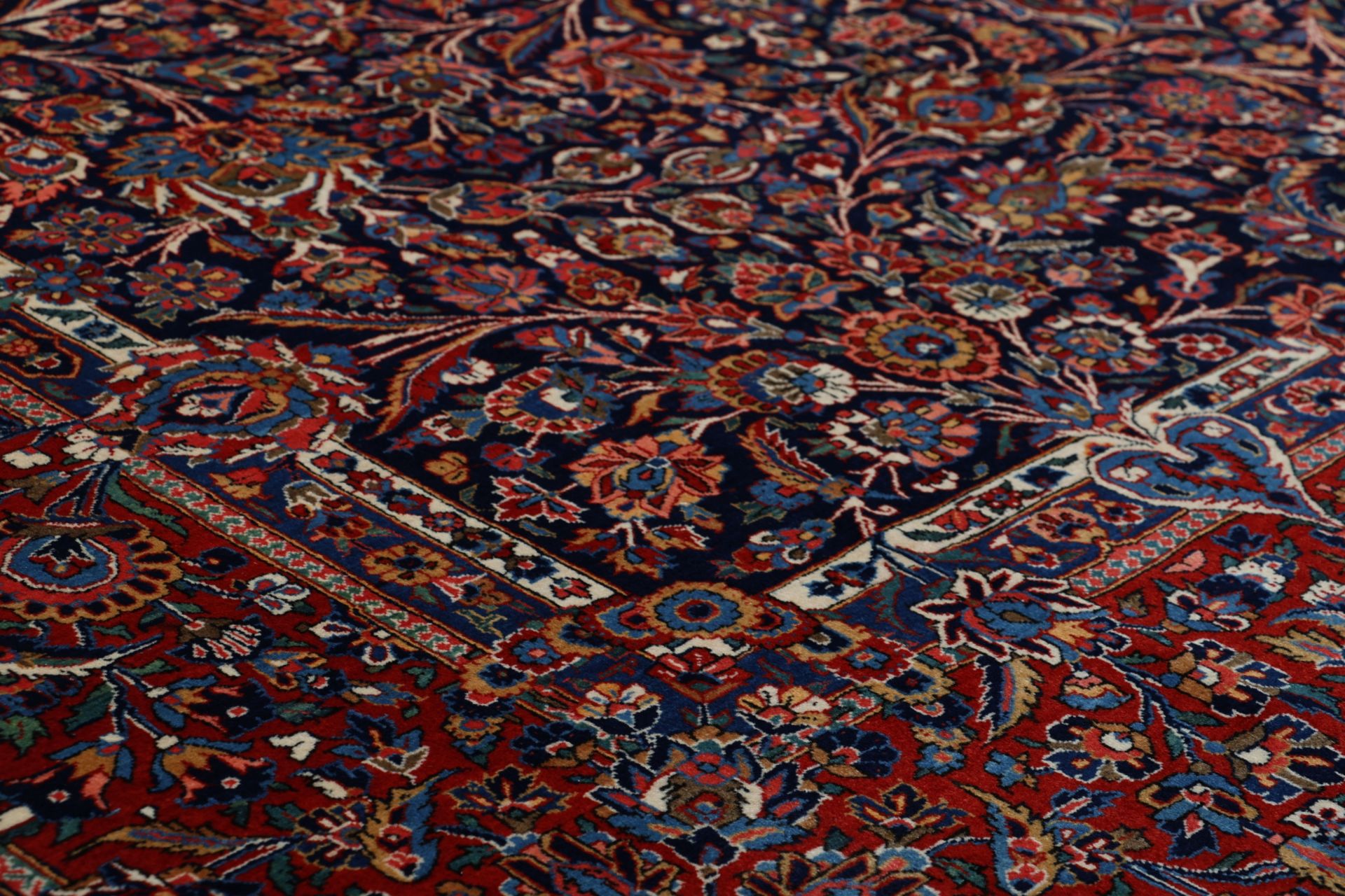 Kashan Perserteppich antik, 269 × 389 cm, Wolle