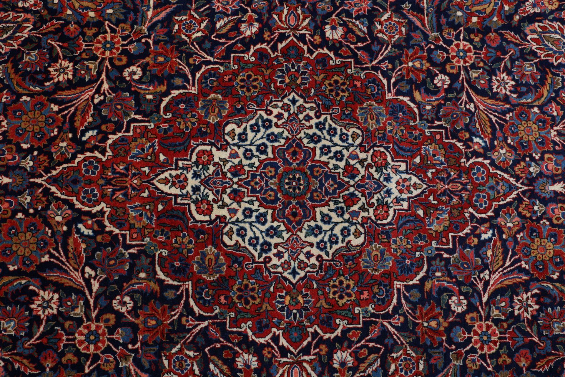 Kashan Perserteppich antik, 269 × 389 cm, Wolle