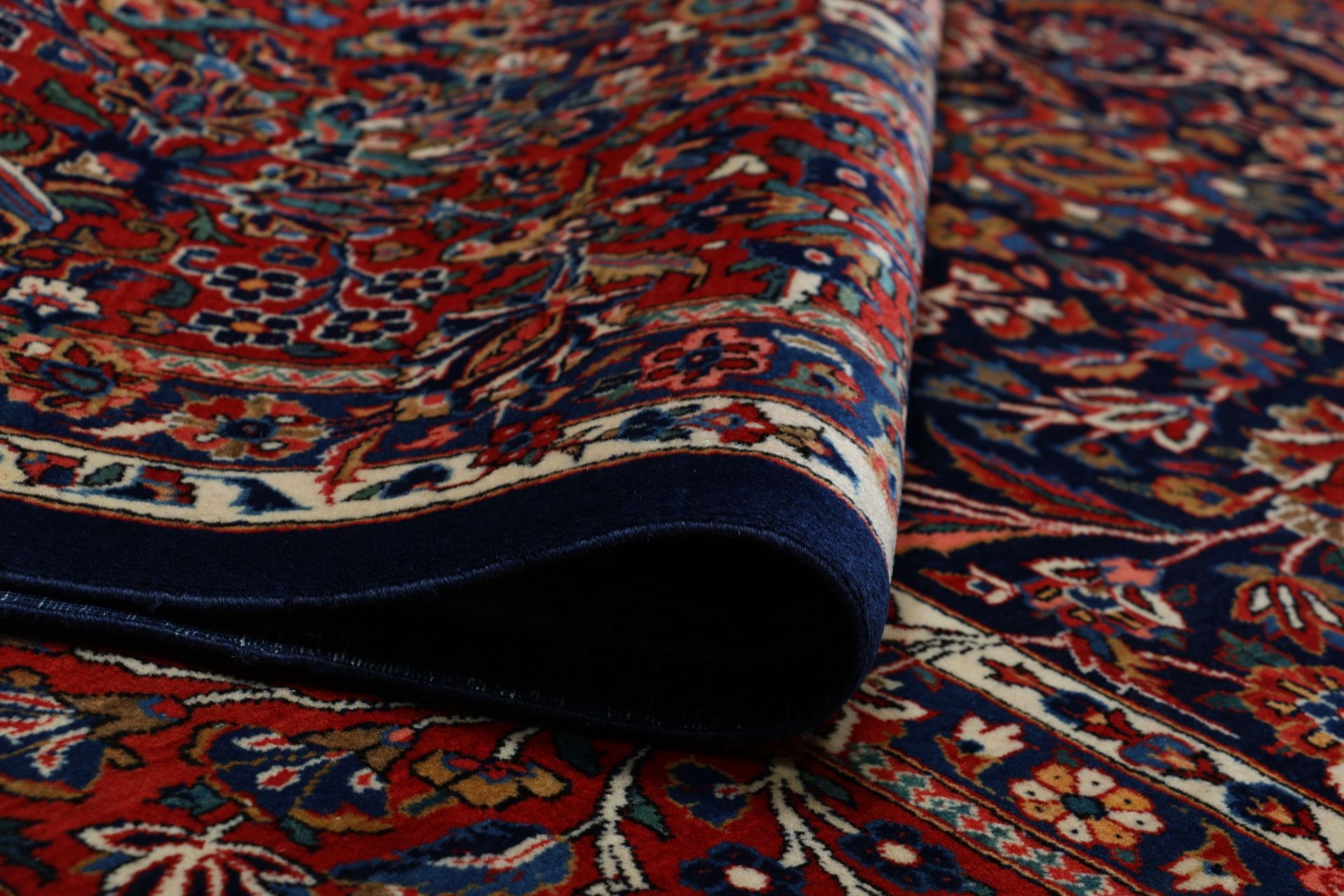 Kashan Perserteppich antik, 269 × 389 cm, Wolle