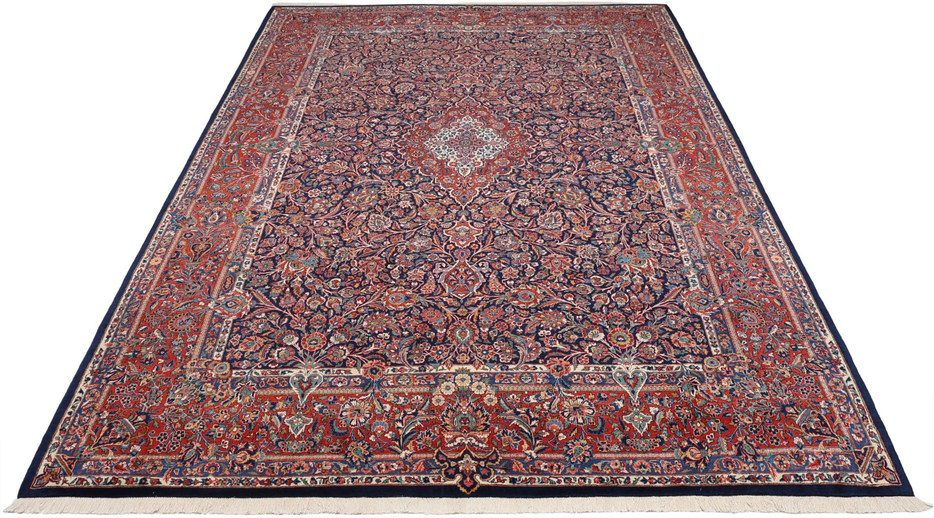 Kashan Perserteppich antik, 269 × 389 cm, Wolle