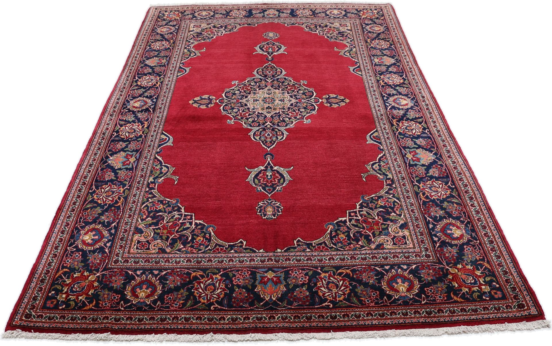 Kashan Perserteppich 136 × 218 cm aus Wolle, handgeknüpft
