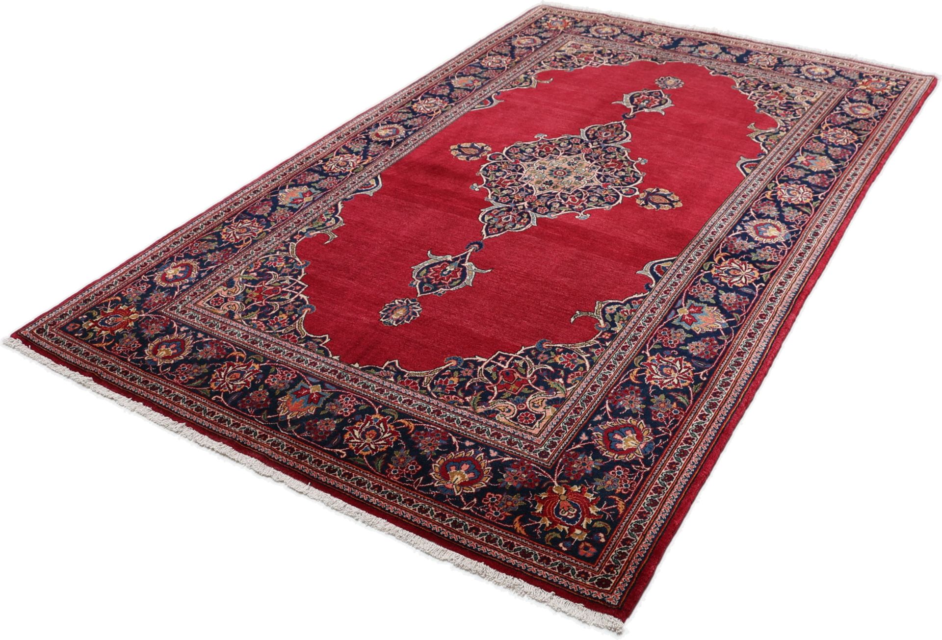 Kashan Perserteppich 136 × 218 cm aus Wolle, handgeknüpft