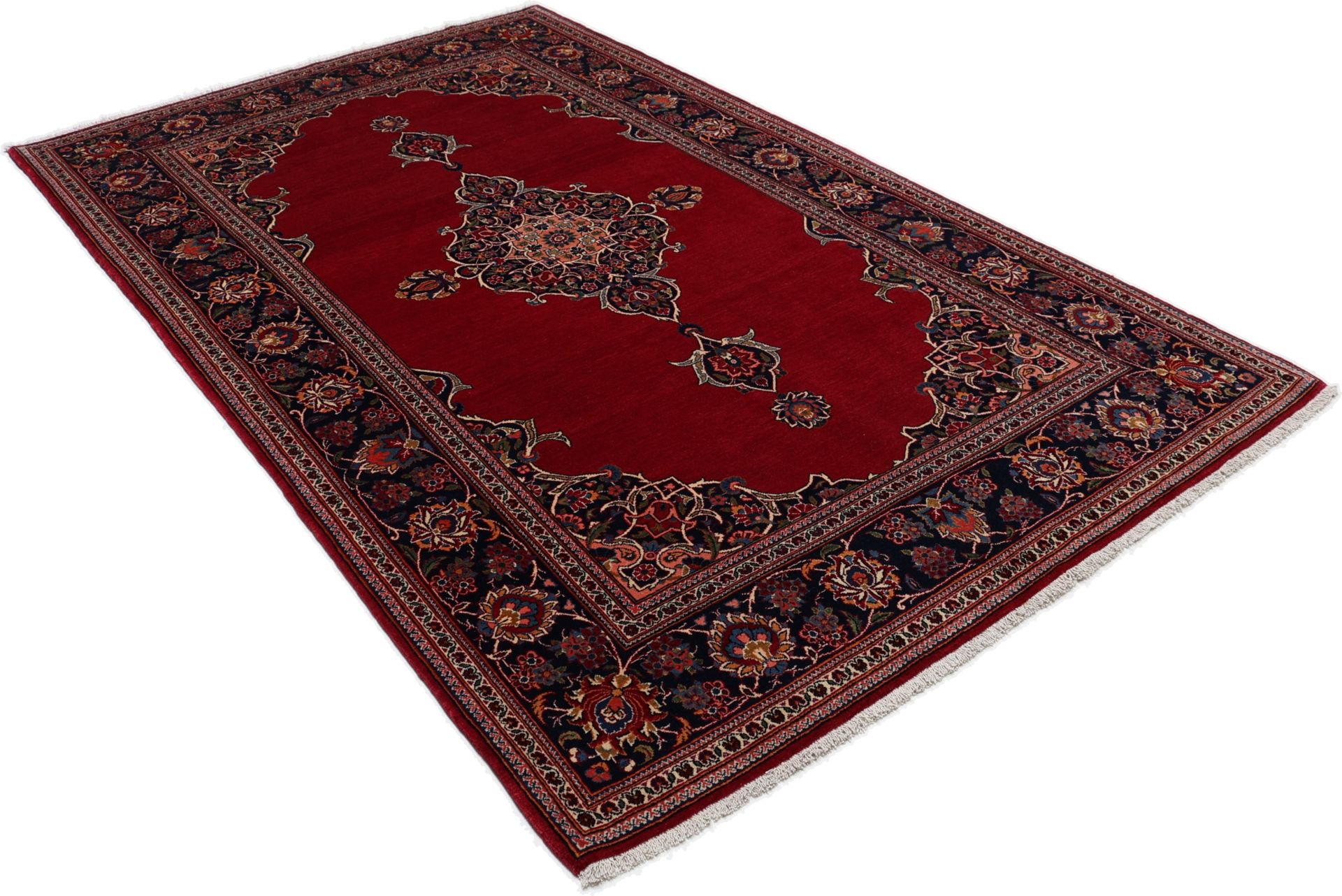 Kashan Perserteppich 136 × 218 cm aus Wolle, handgeknüpft