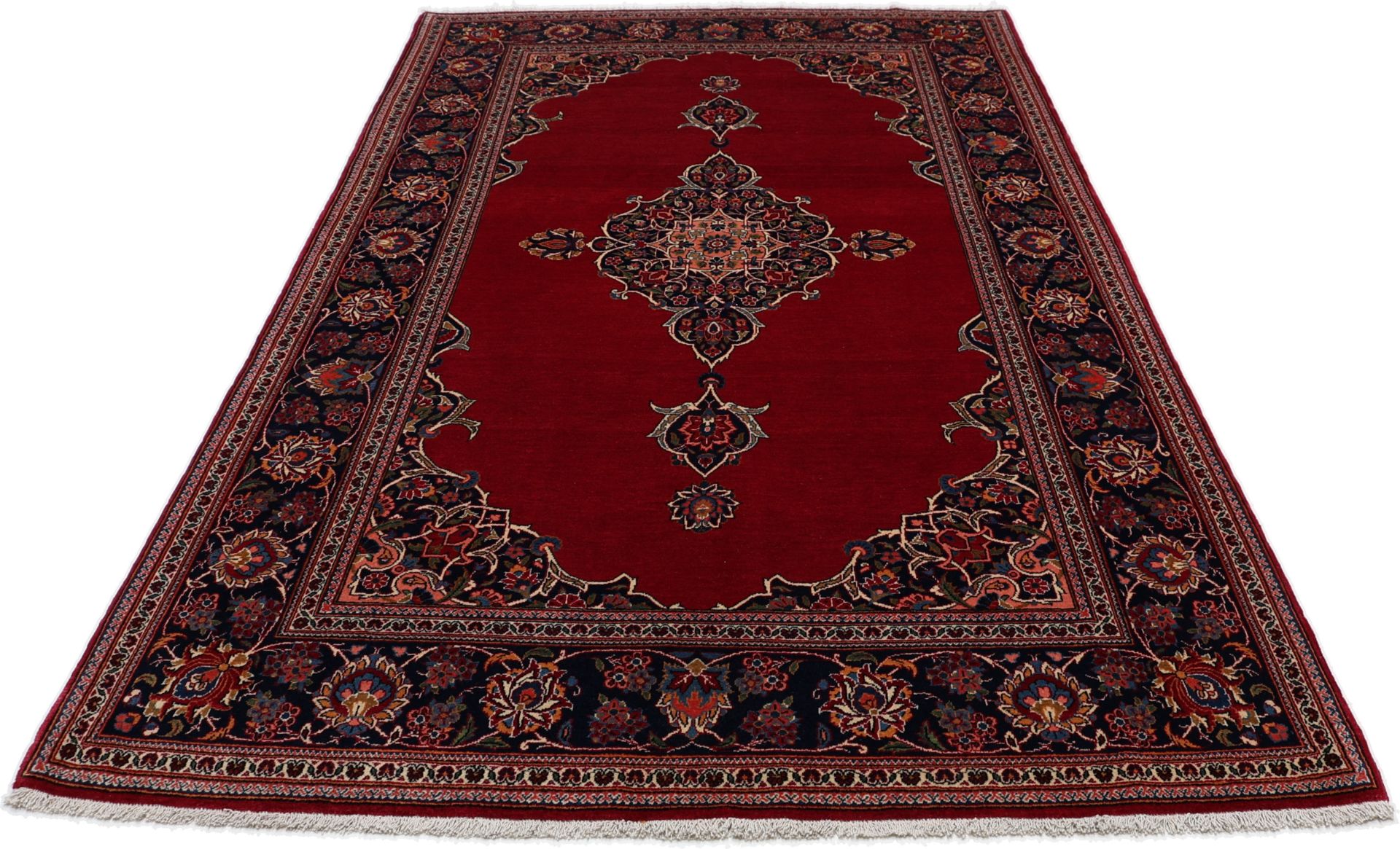 Kashan Perserteppich 136 × 218 cm aus Wolle, handgeknüpft