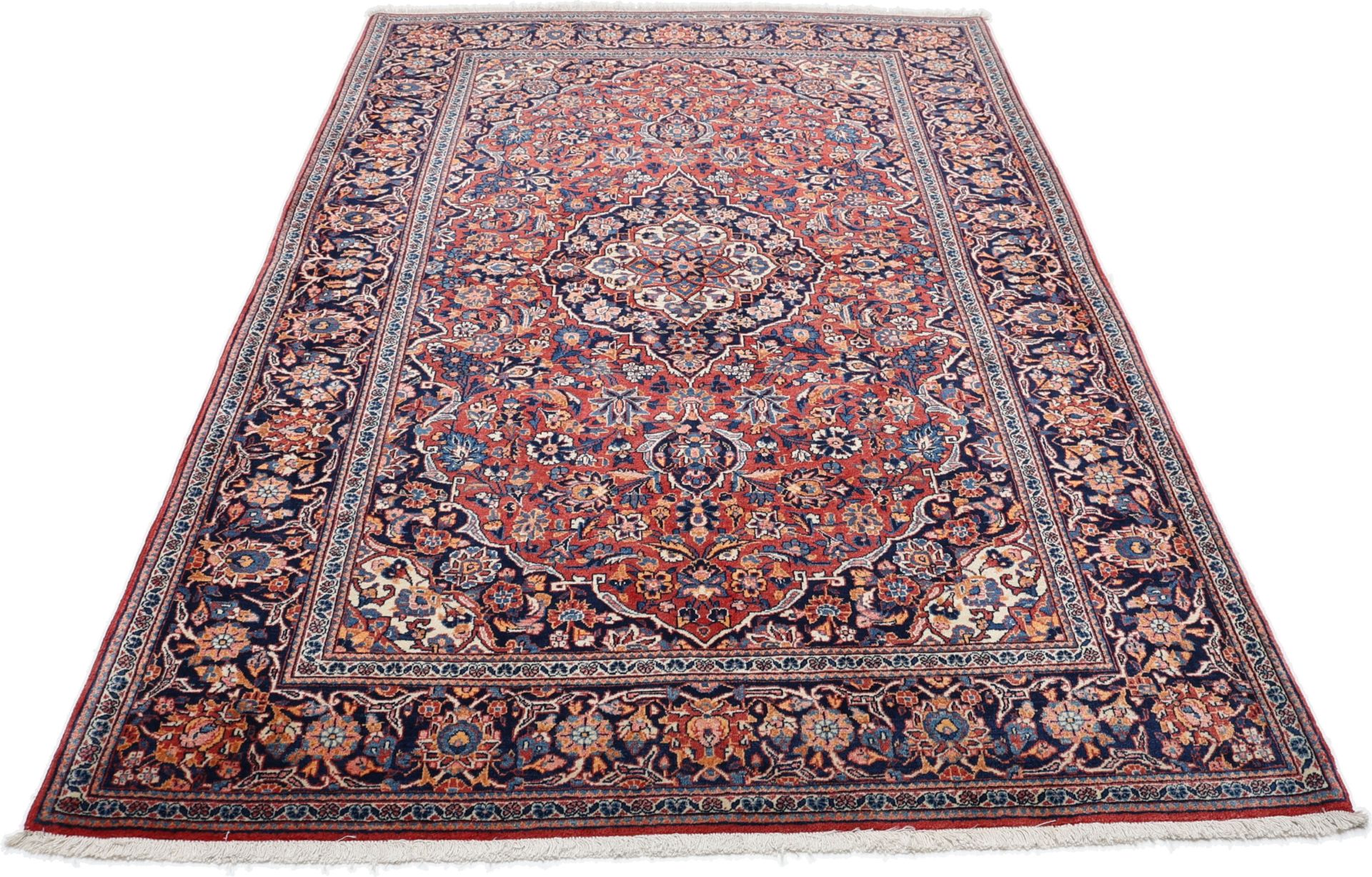 Handgeknüpfter Kashan Perserteppich, 137 × 211 cm, Wolle