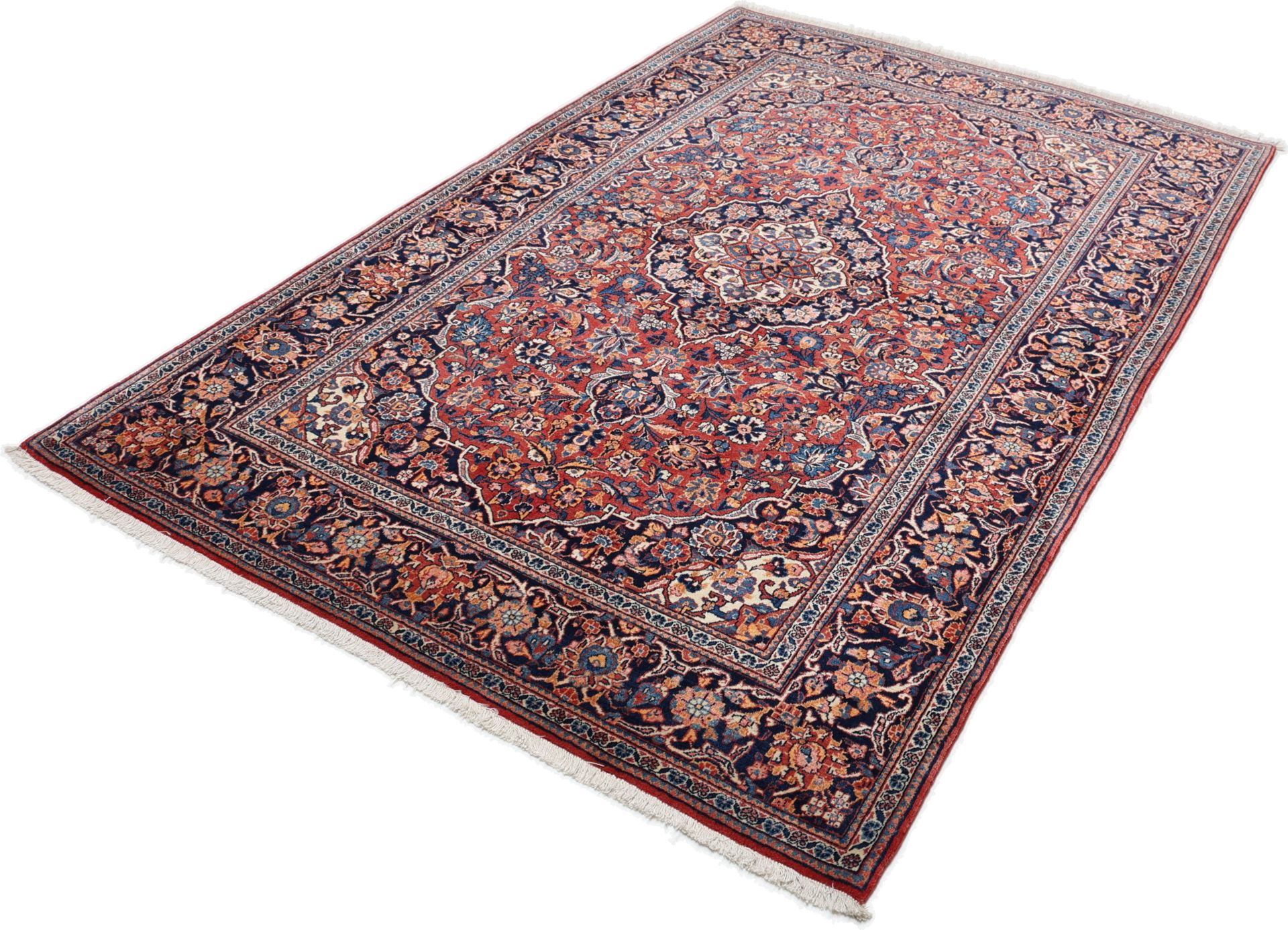 Handgeknüpfter Kashan Perserteppich, 137 × 211 cm, Wolle