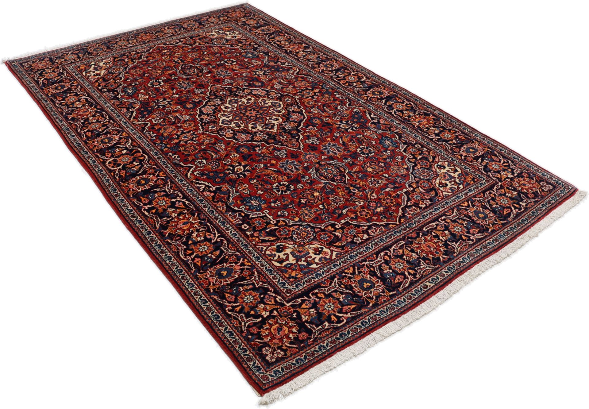 Handgeknüpfter Kashan Perserteppich, 137 × 211 cm, Wolle