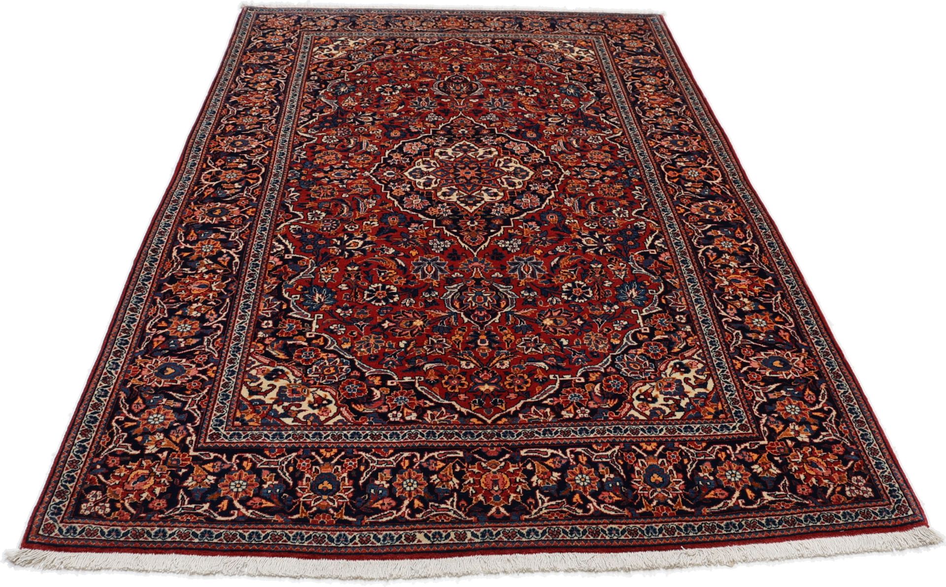 Handgeknüpfter Kashan Perserteppich, 137 × 211 cm, Wolle