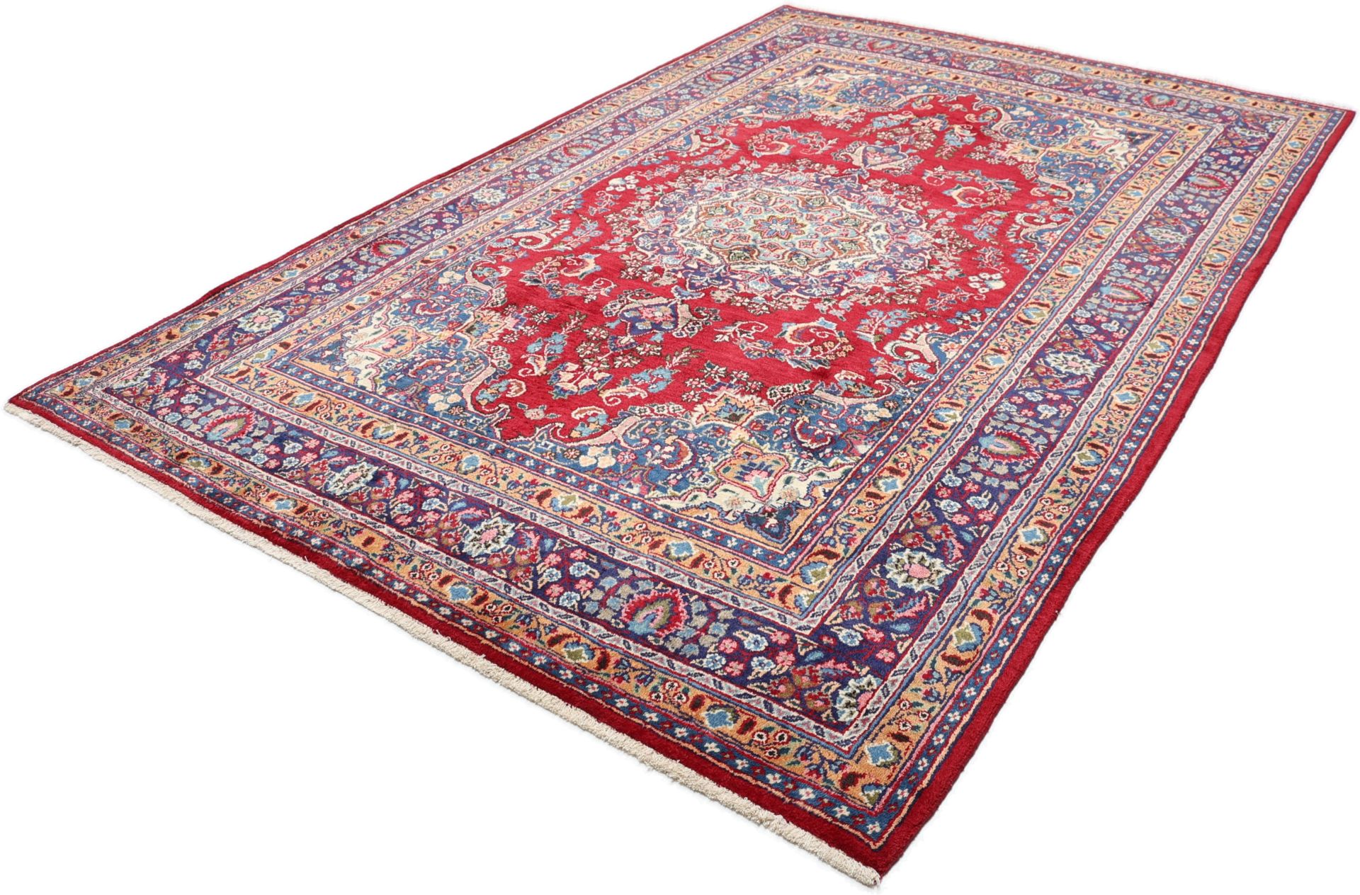 Handgeknüpfter Mashhad Perserteppich, 197 × 300 cm, Wolle