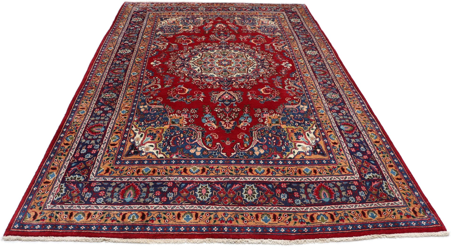 Handgeknüpfter Mashhad Perserteppich, 197 × 300 cm, Wolle