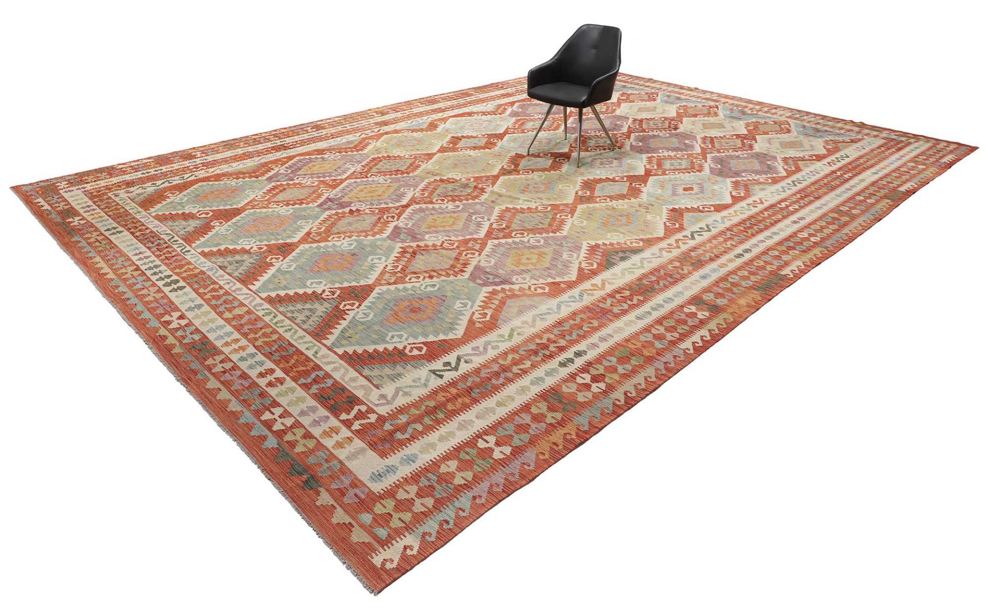 orientteppich-pakistan-411-x-586-cm-schurwolle-handgewebt-kelim-1 Kelim aus Pakistan, 411 × 586 cm