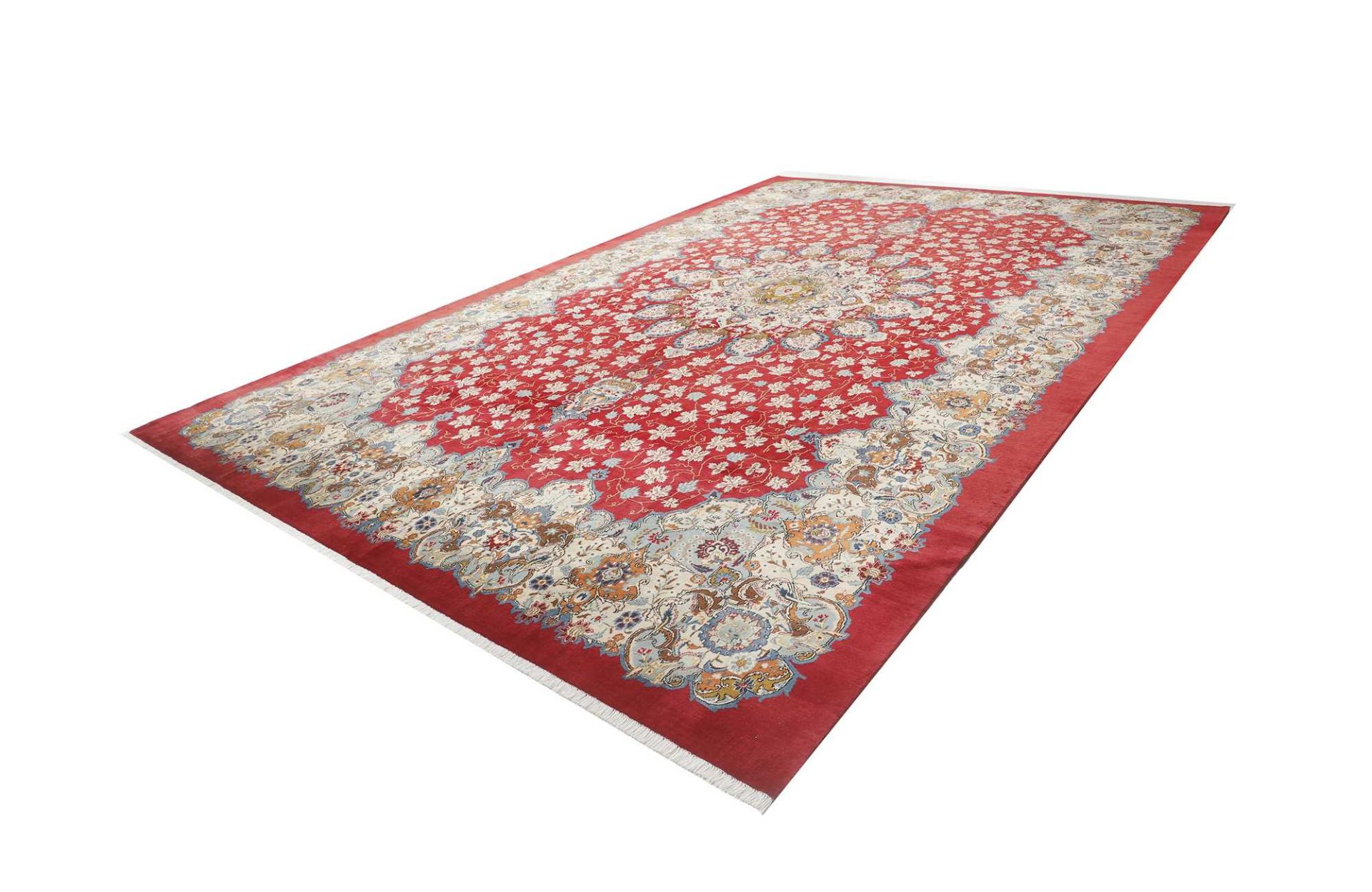 Handgeknüpfter Kashan Perserteppich, 353 × 529 cm, Wolle