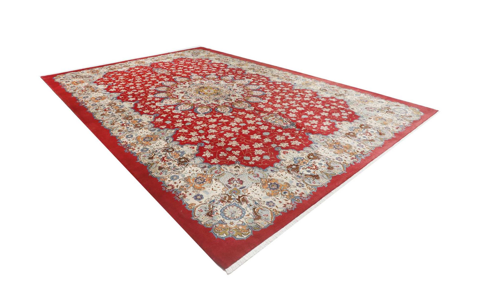 Handgeknüpfter Kashan Perserteppich, 353 × 529 cm, Wolle