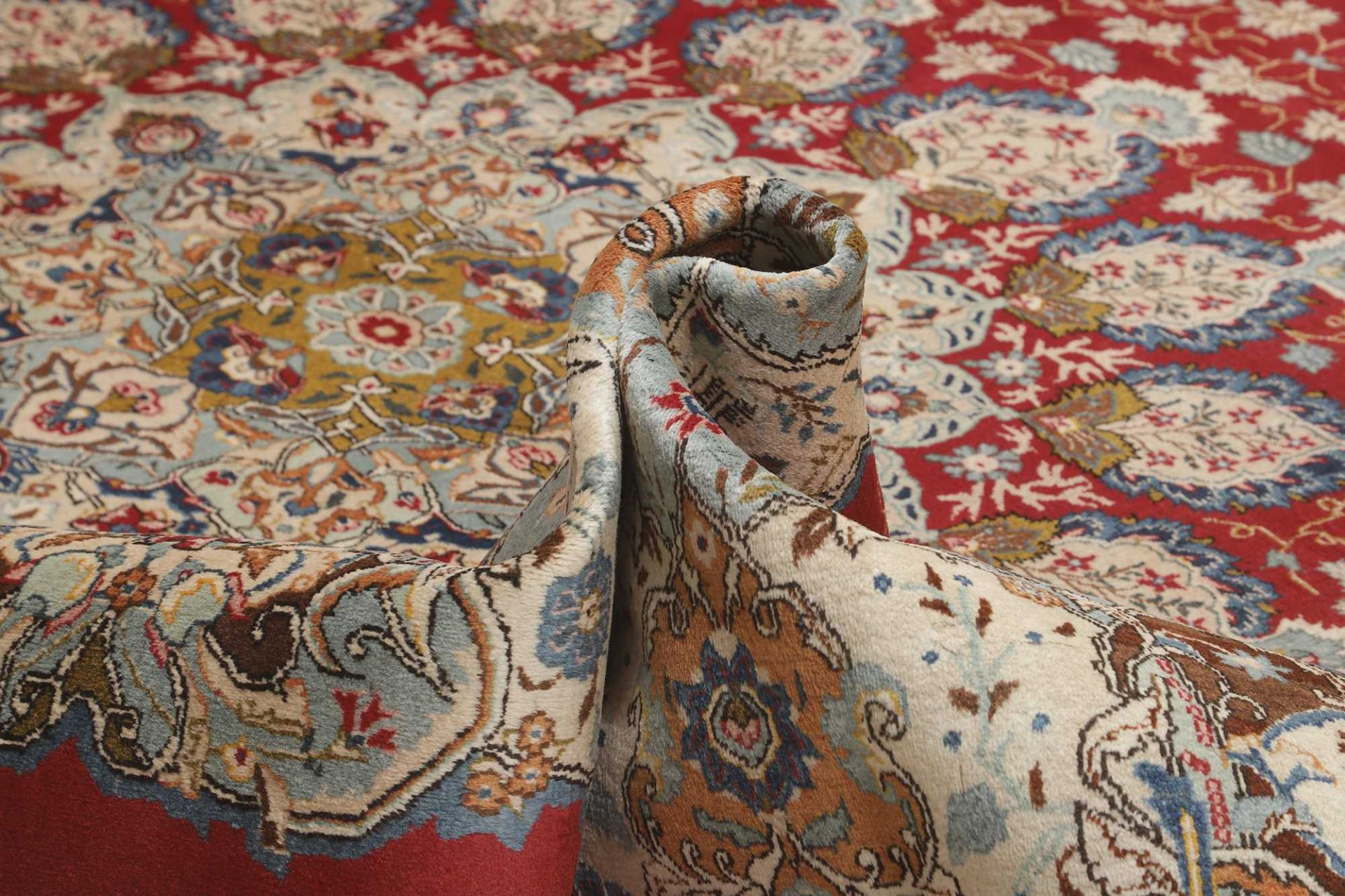 Handgeknüpfter Kashan Perserteppich, 353 × 529 cm, Wolle