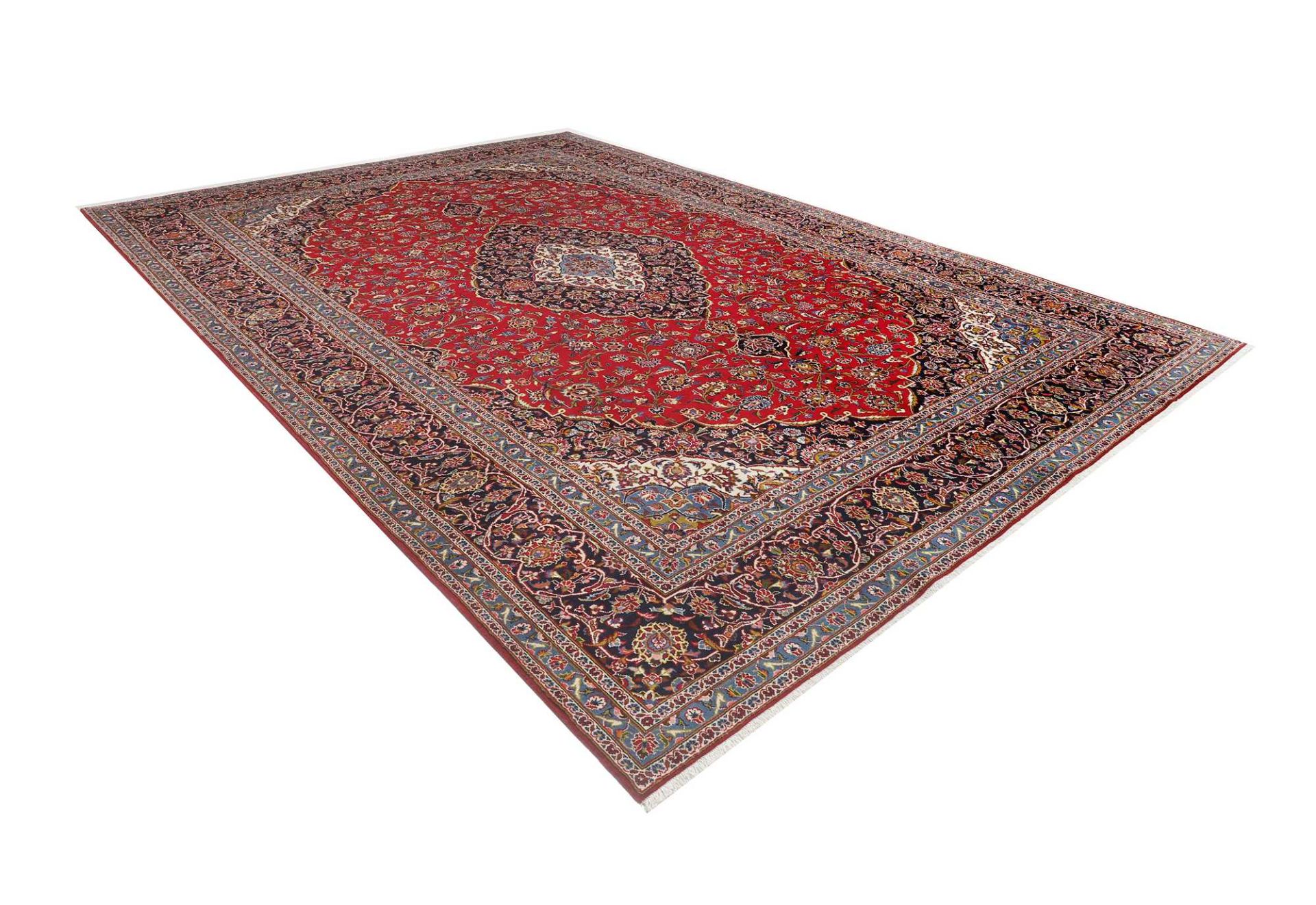 Handgeknüpfter Kashan Perserteppich 341 × 489 cm