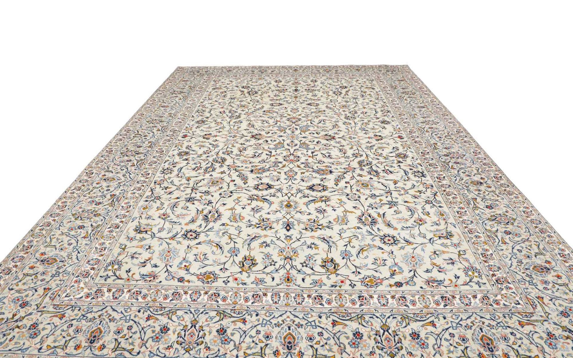 Handgeknüpfter Kashan Perserteppich, 311 × 441 cm, Wolle