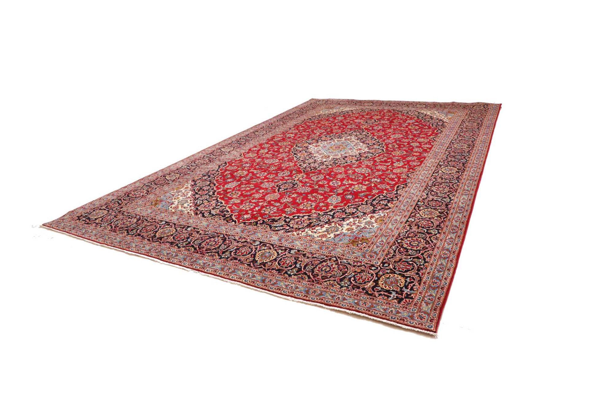 Handgeknüpfter Kashan Perserteppich, 296 × 452 cm, Wolle