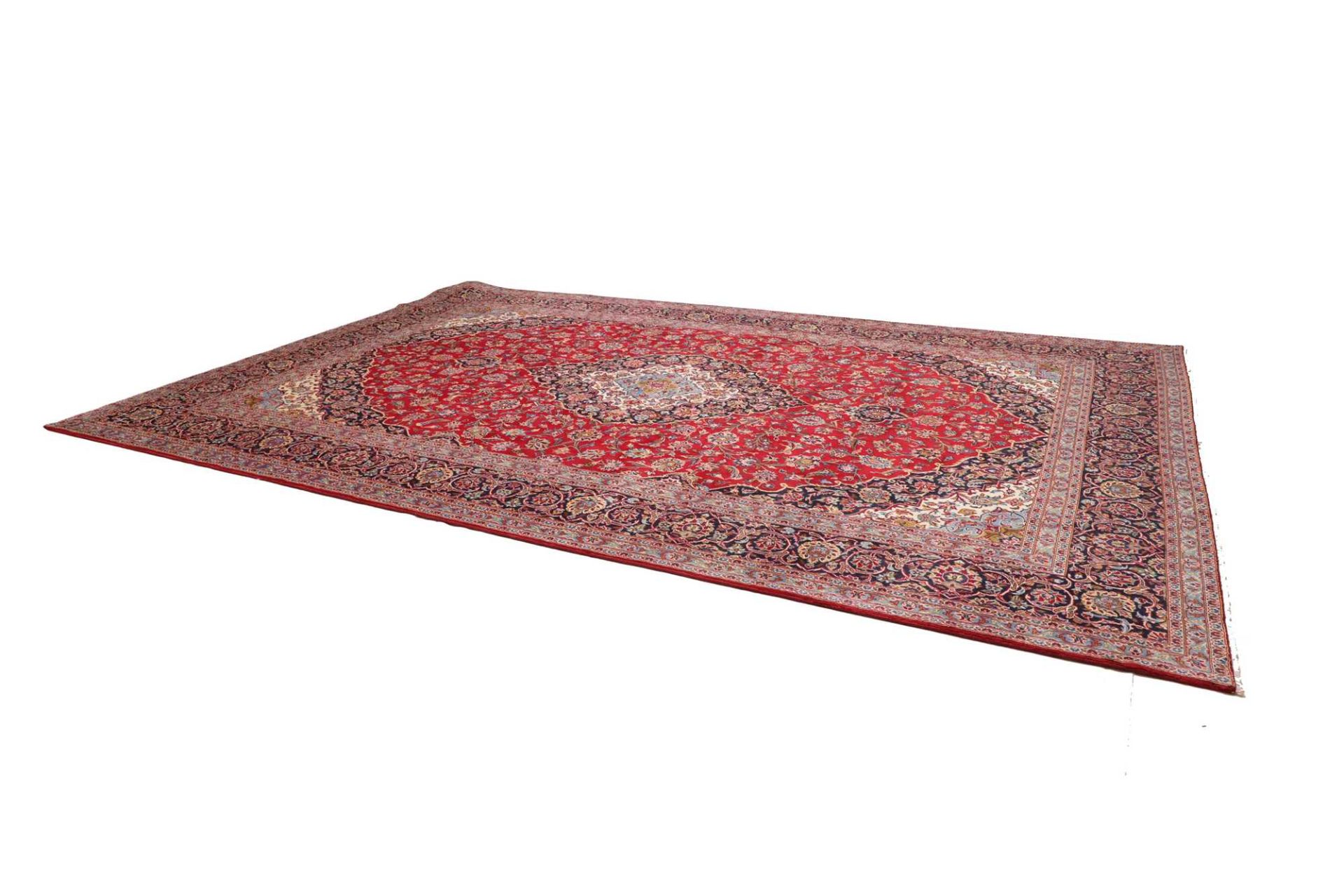 Handgeknüpfter Kashan Perserteppich, 296 × 452 cm, Wolle