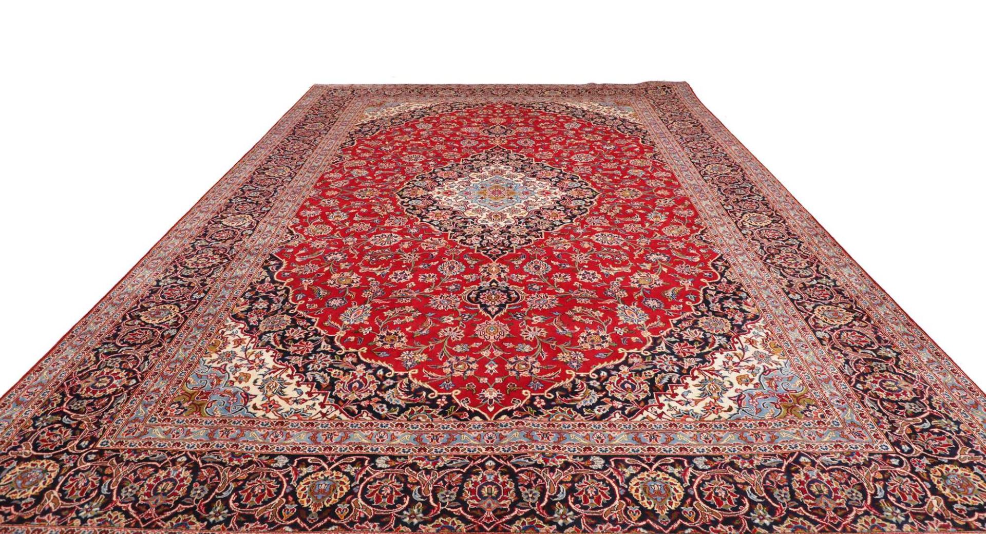 Handgeknüpfter Kashan Perserteppich, 296 × 452 cm, Wolle