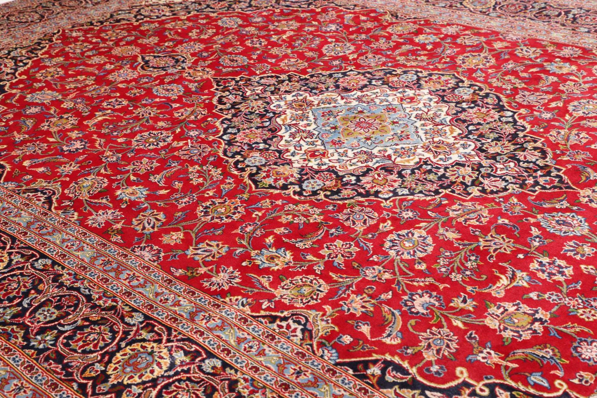 Handgeknüpfter Kashan Perserteppich, 296 × 452 cm, Wolle