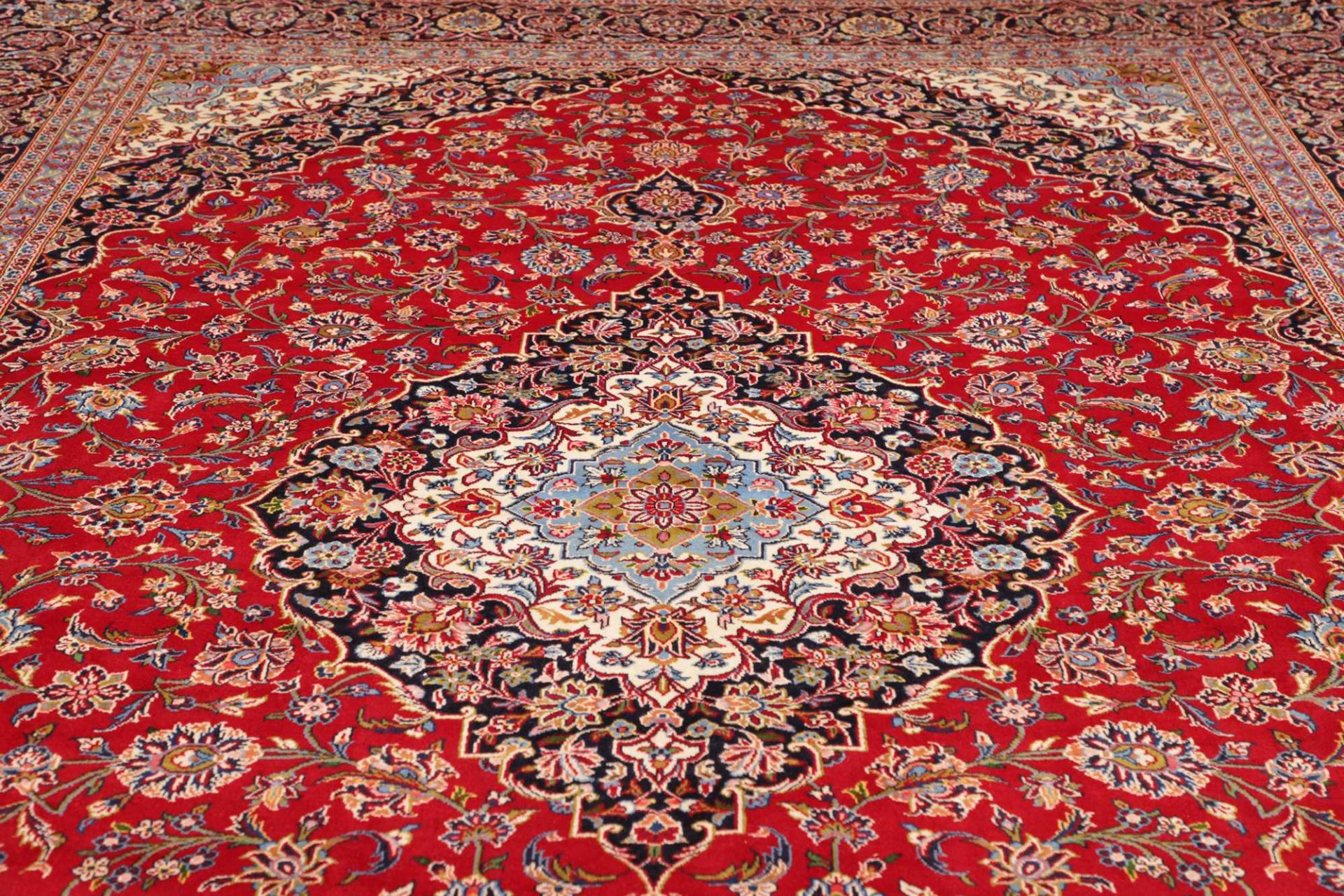 Handgeknüpfter Kashan Perserteppich, 296 × 452 cm, Wolle