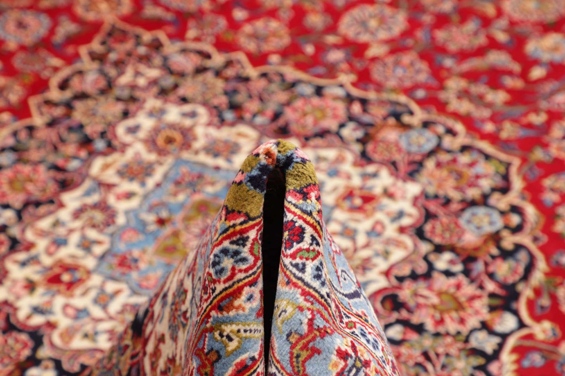 Handgeknüpfter Kashan Perserteppich, 296 × 452 cm, Wolle