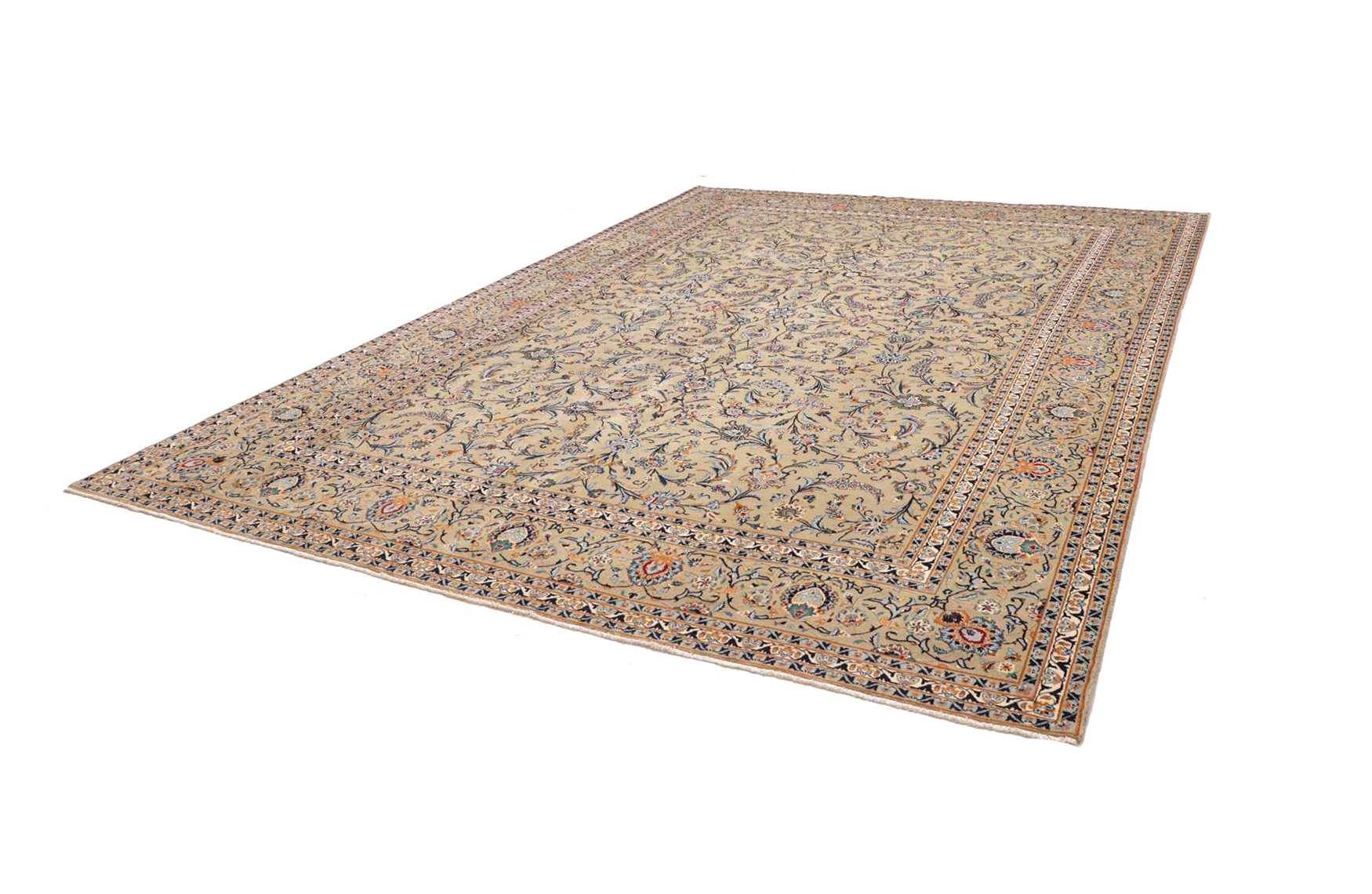 Handgeknüpfter Kashan Perserteppich, 311 × 424 cm, Wolle