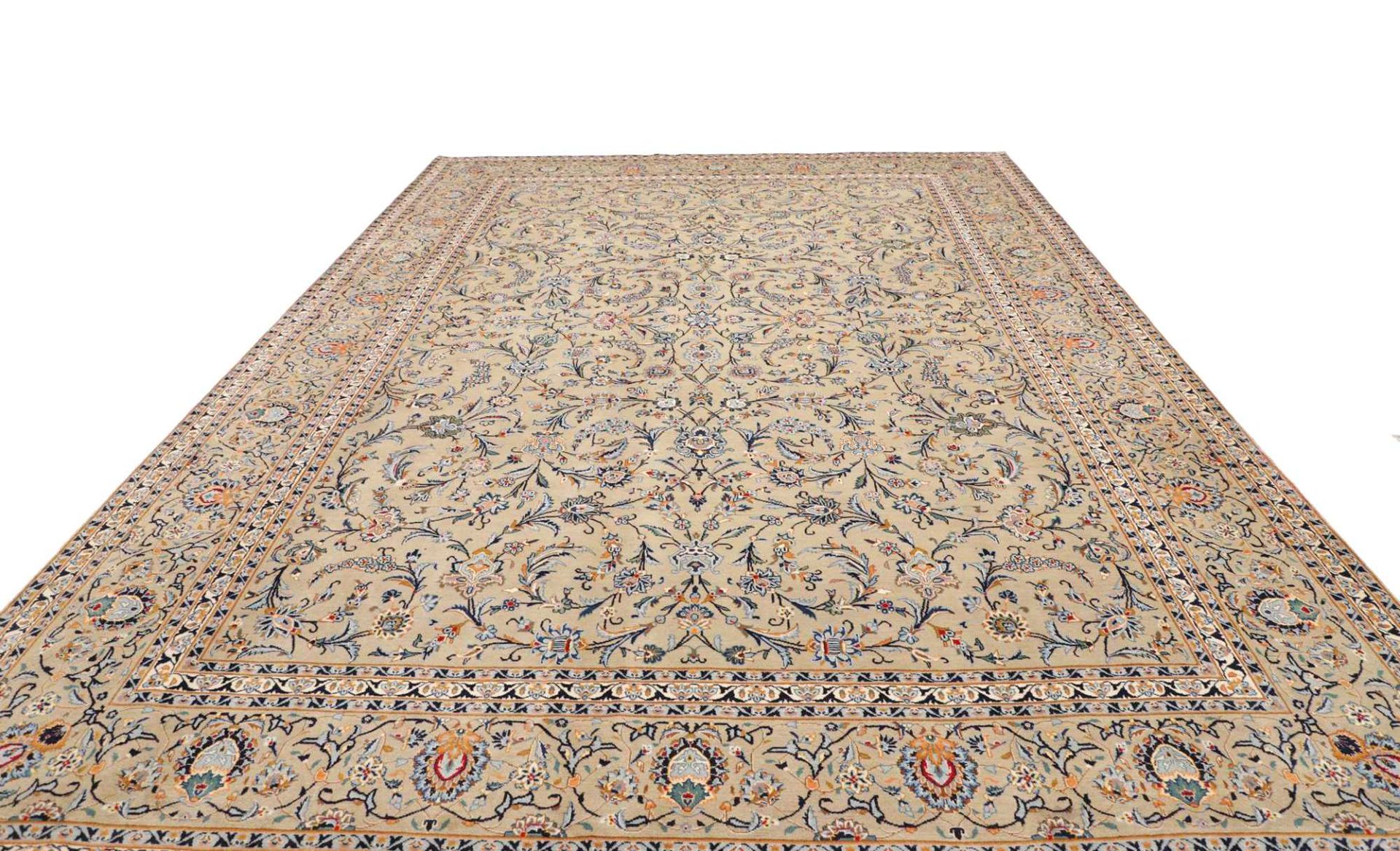 Handgeknüpfter Kashan Perserteppich, 311 × 424 cm, Wolle