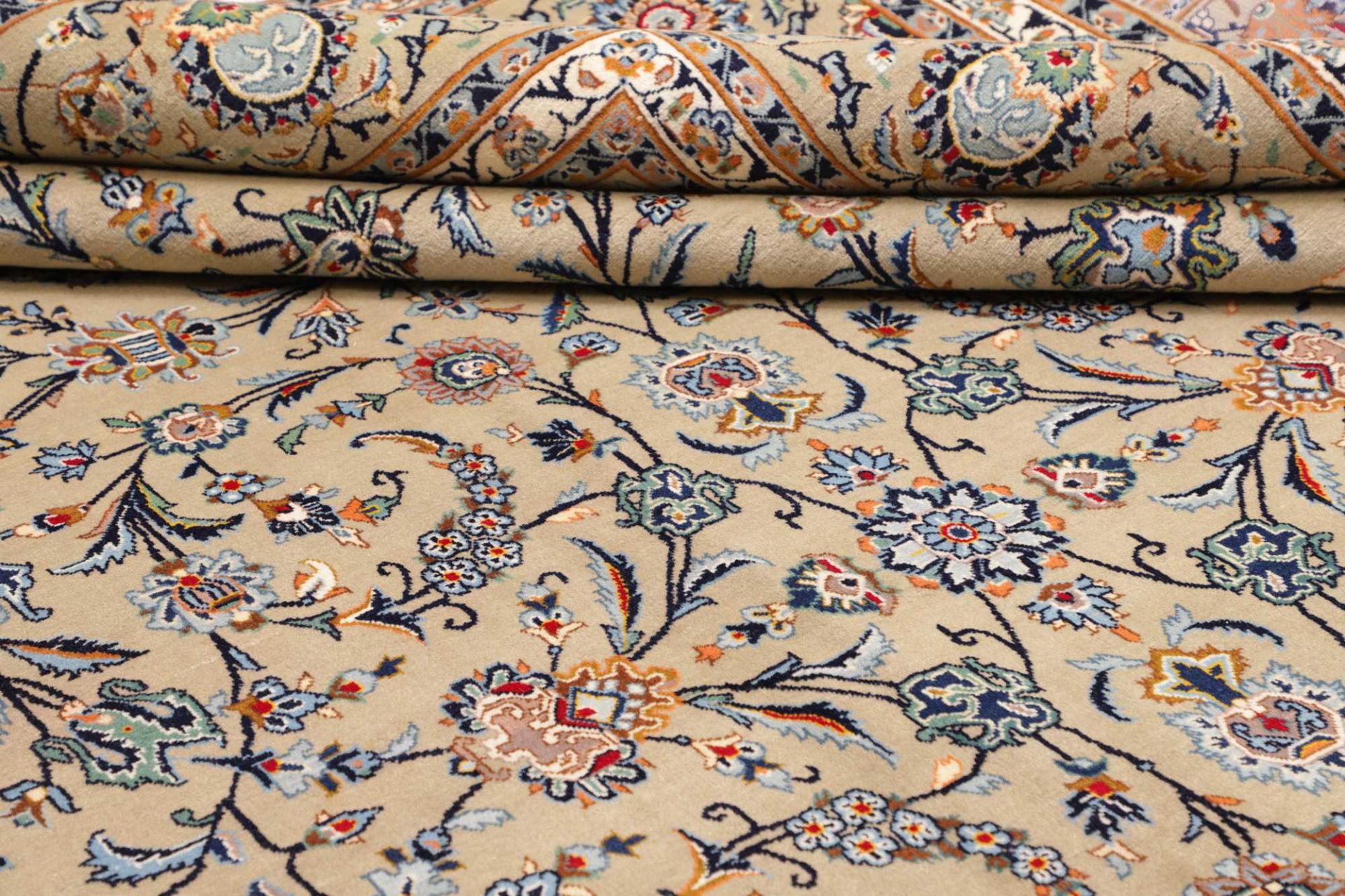 Handgeknüpfter Kashan Perserteppich, 311 × 424 cm, Wolle