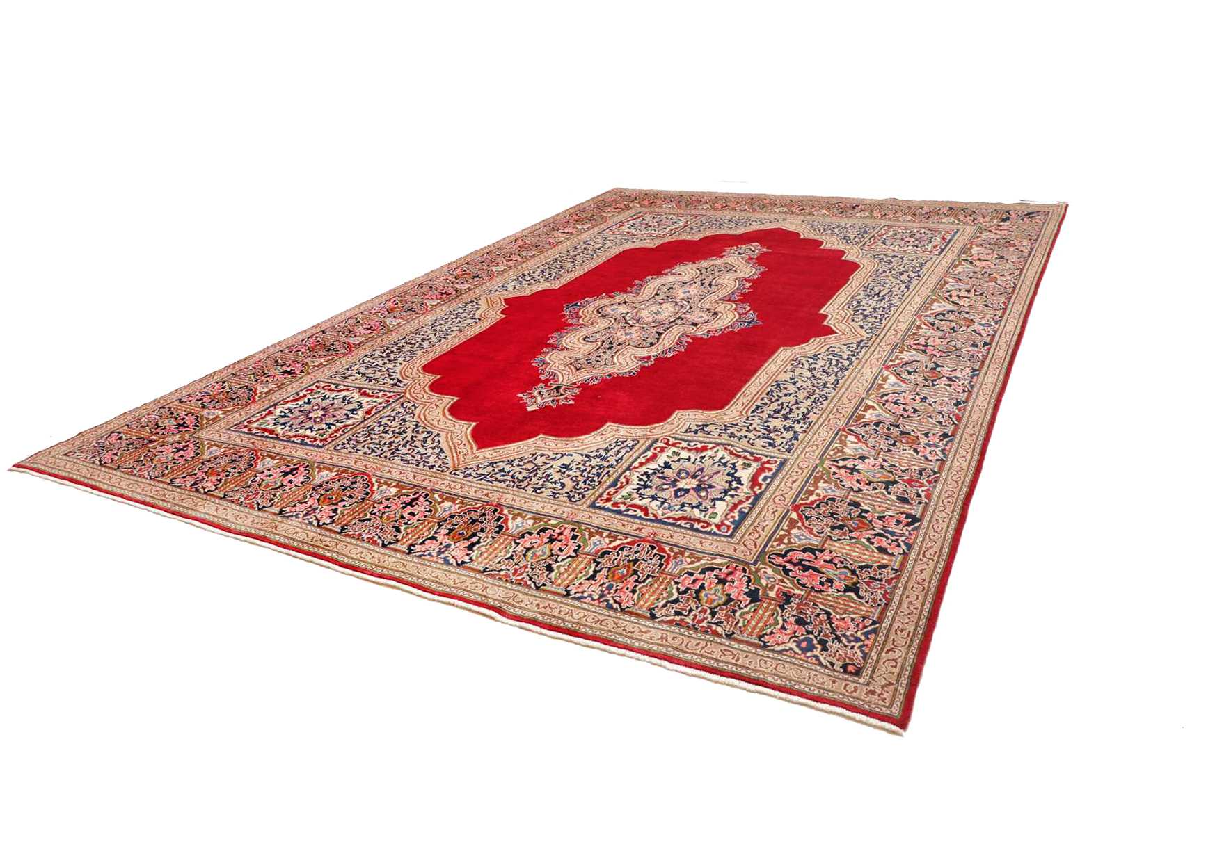 Handgeknüpfter Kashan Perserteppich, 301 × 436 cm, Wolle