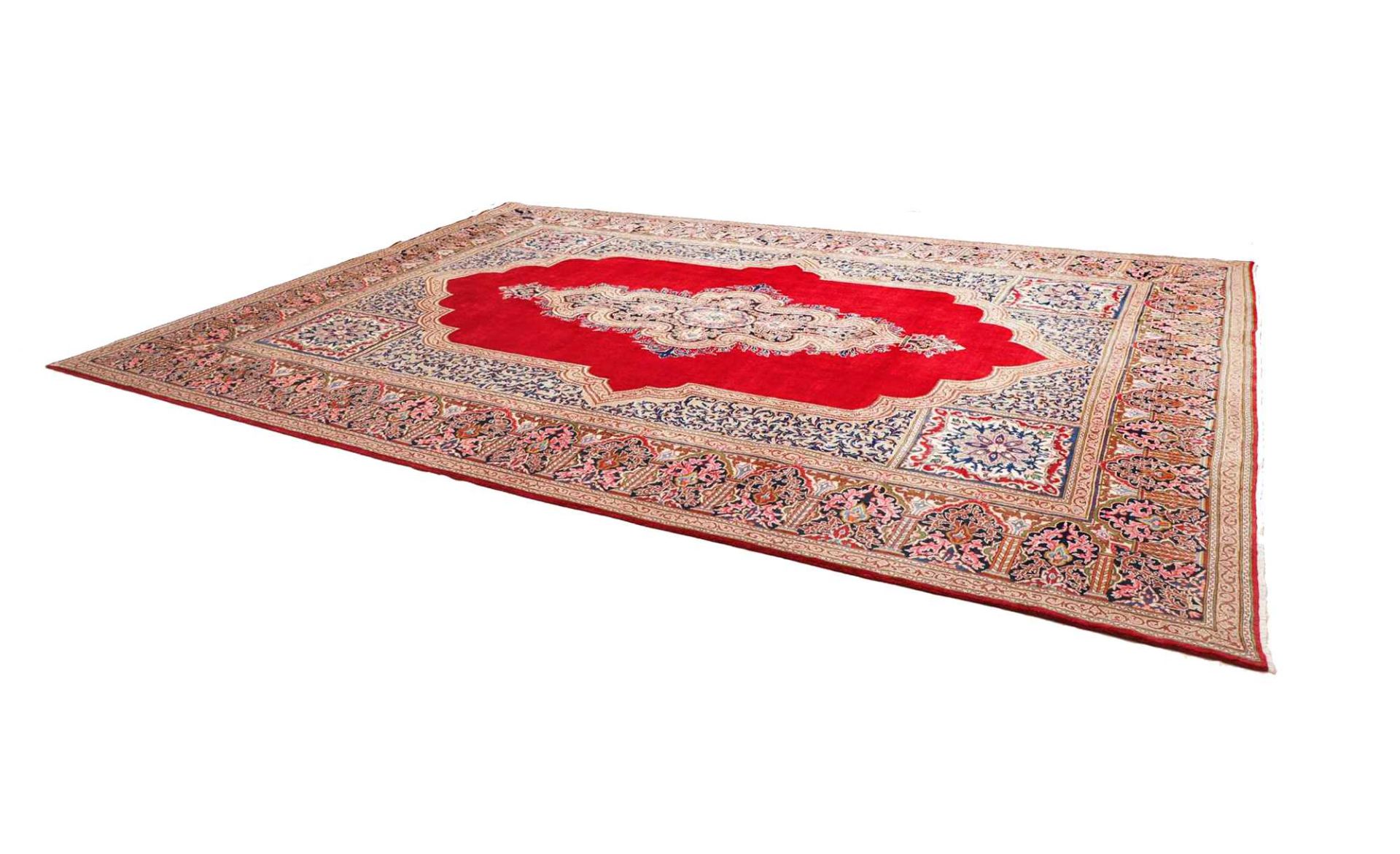 Handgeknüpfter Kashan Perserteppich, 301 × 436 cm, Wolle
