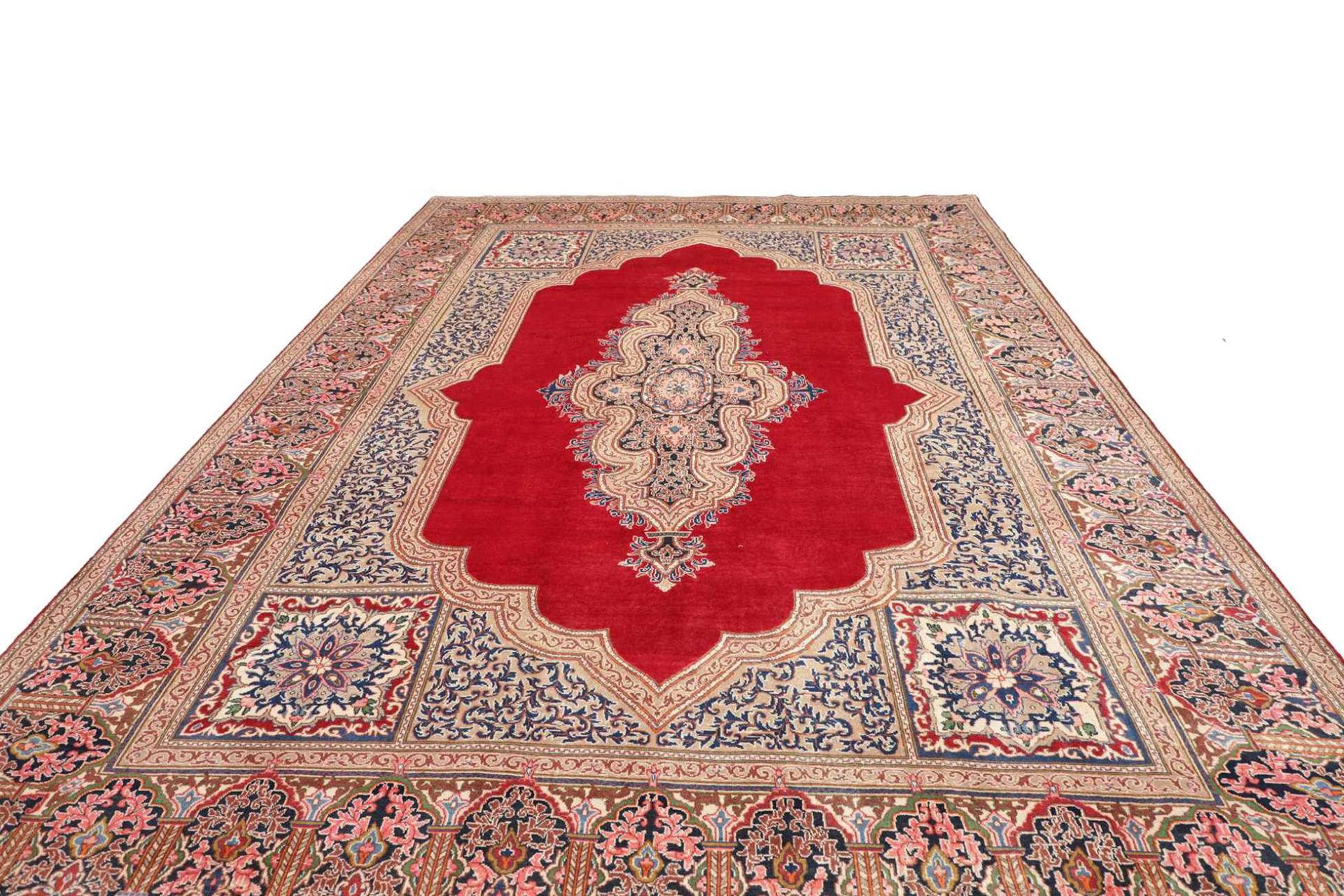 Handgeknüpfter Kashan Perserteppich, 301 × 436 cm, Wolle