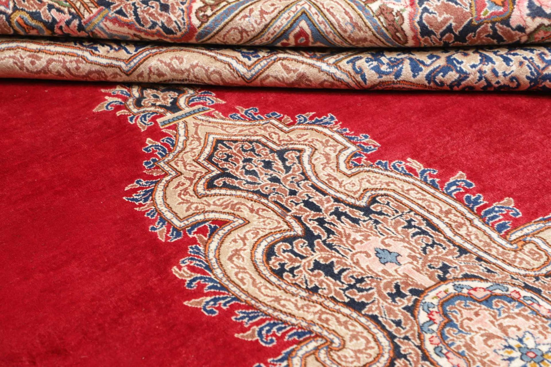 Handgeknüpfter Kashan Perserteppich, 301 × 436 cm, Wolle